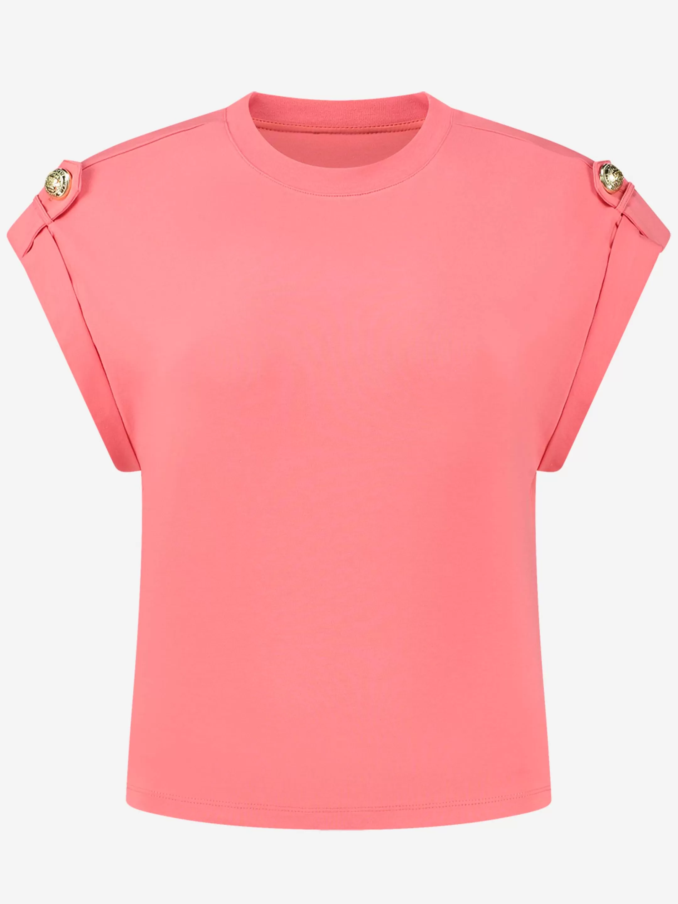 Outlet NIKKIE loose fit t-shirt with roll up sleeves Sugar Coral