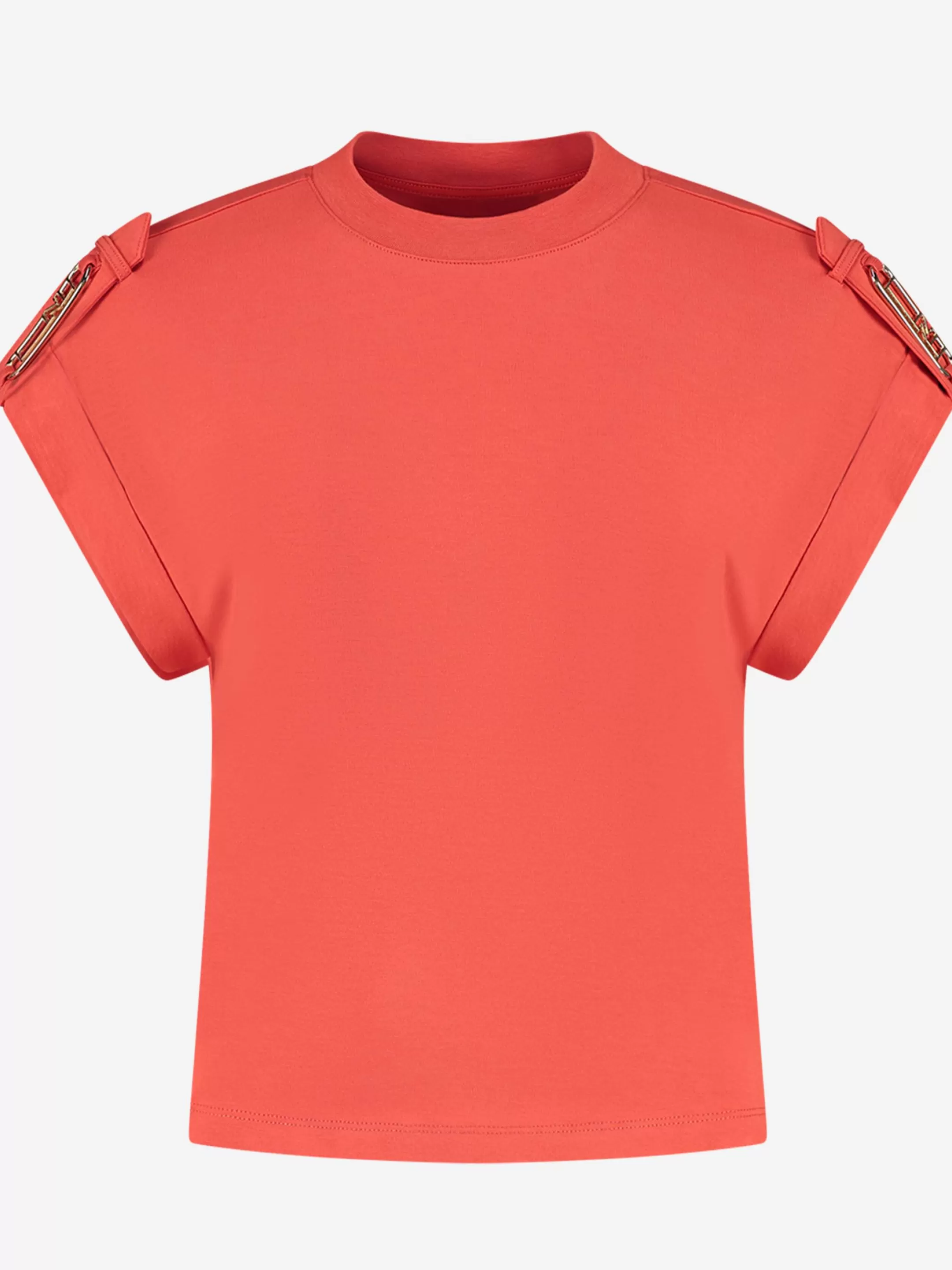 Flash Sale NIKKIE loose fit t-shirt with roll up sleeves Paprika