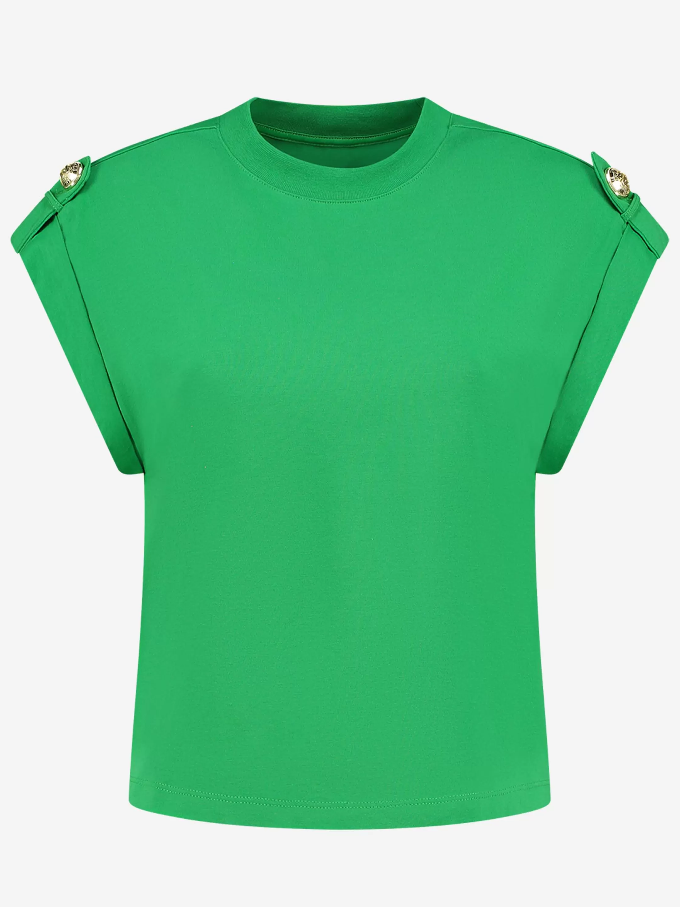 Fashion NIKKIE loose fit t-shirt with roll up sleeves Fern Green