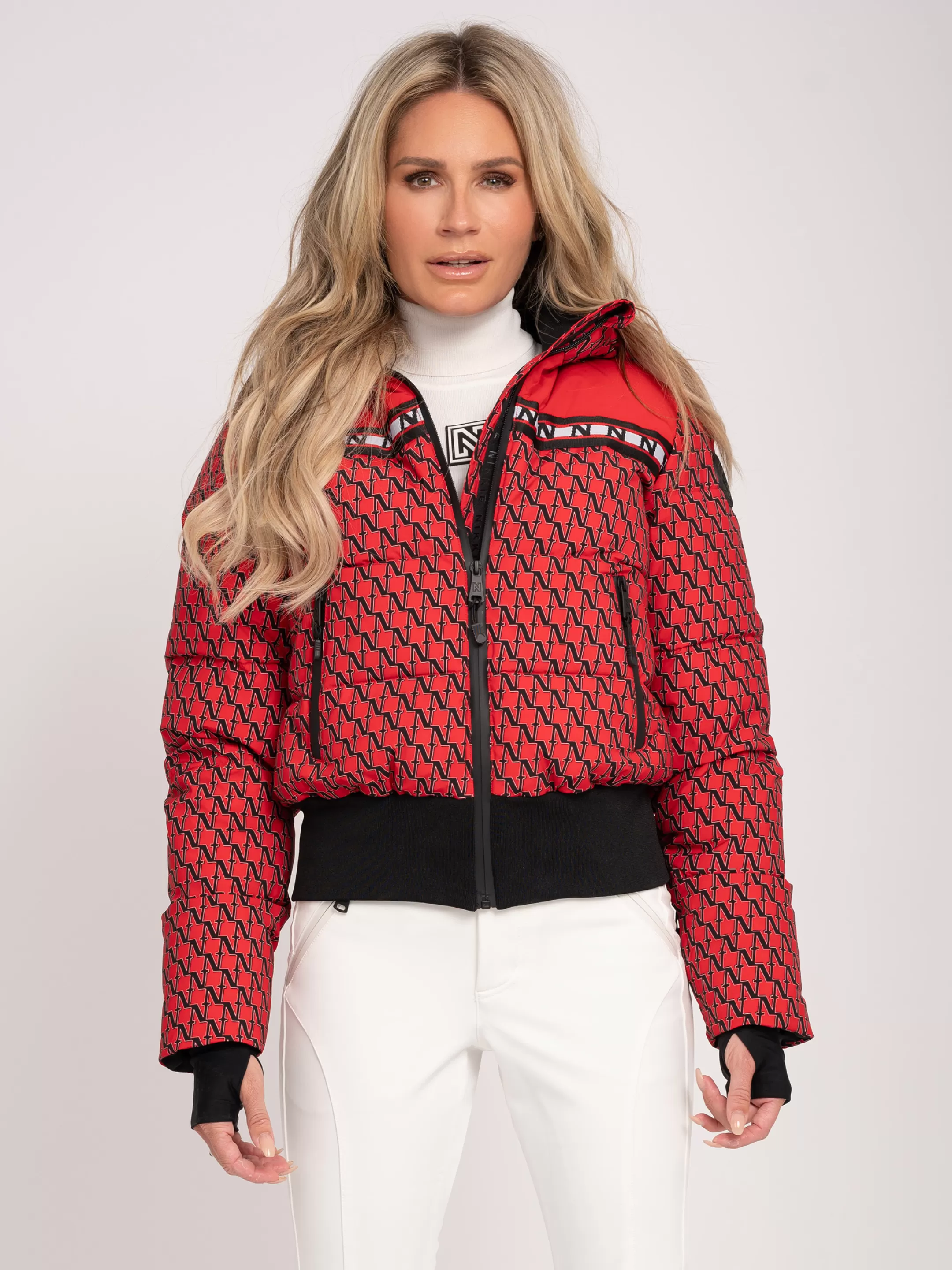 Fashion NIKKIE N logo monogram ski jacket   Kiss