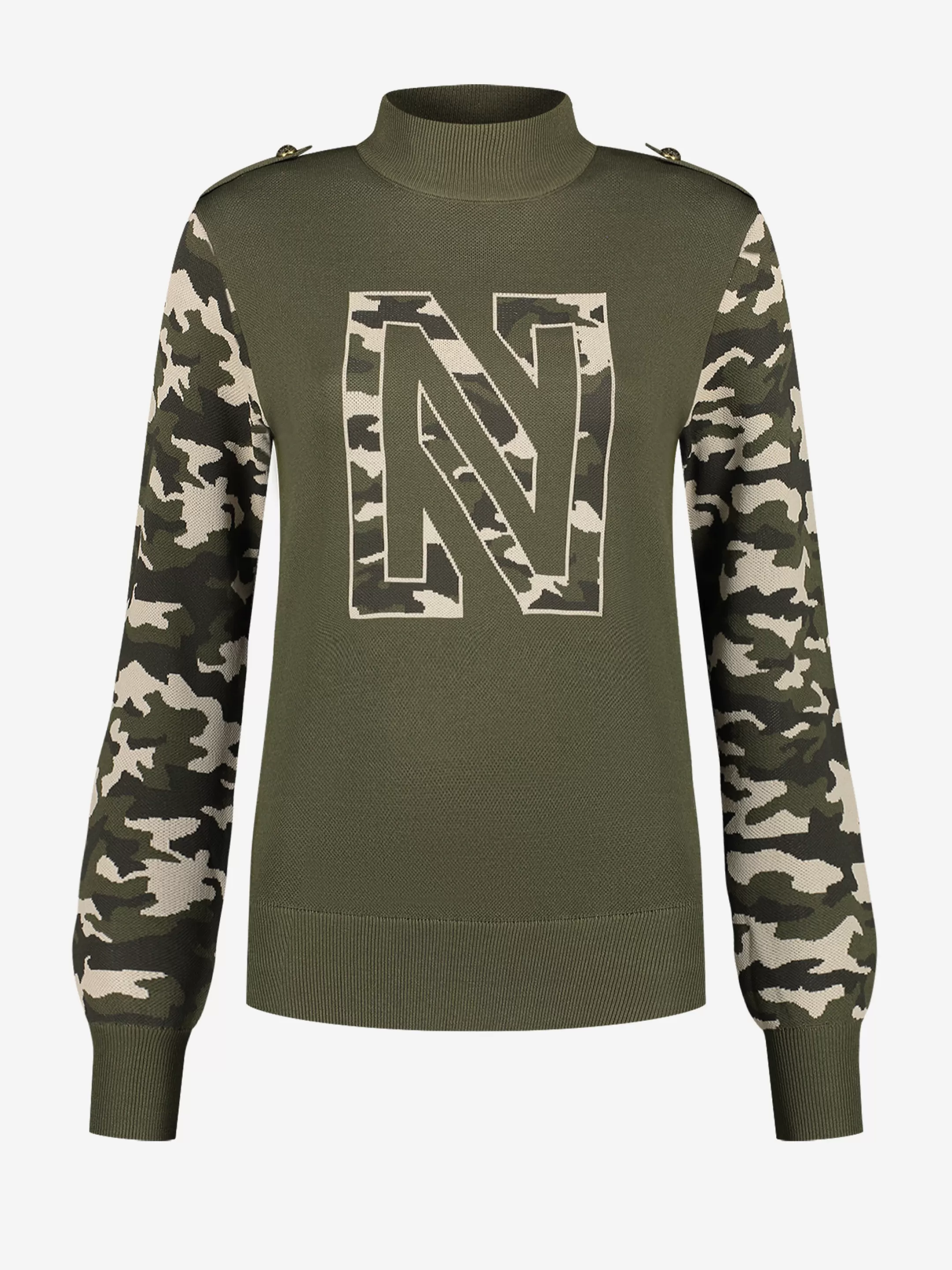 Cheap NIKKIE N logo pullover Combat Green