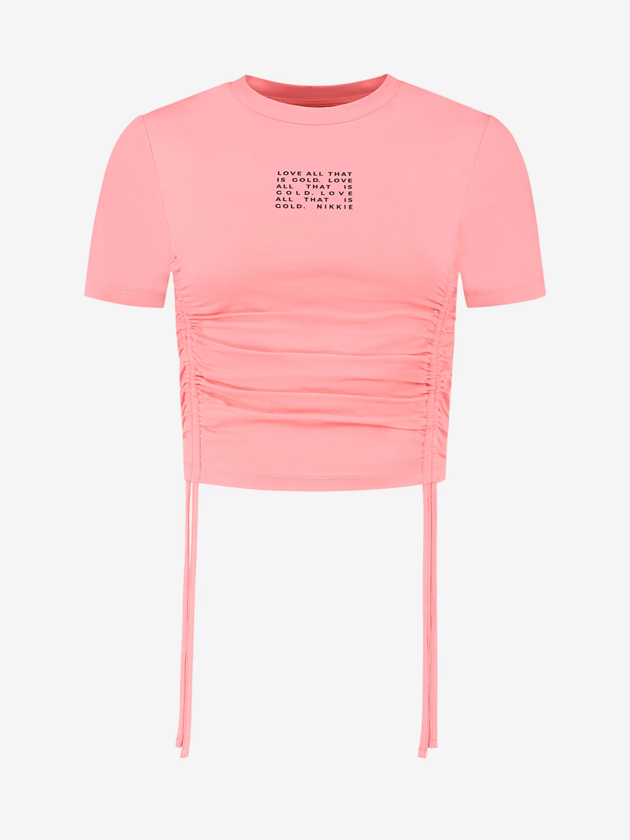 Clearance NIKKIE N logo T-shirt with drawstrings Bubblegum