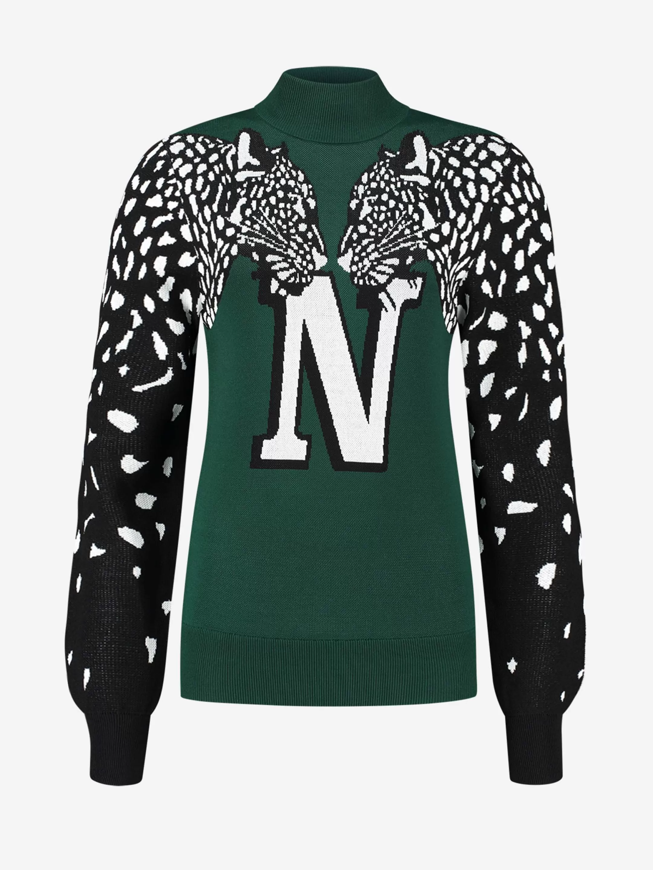 Cheap NIKKIE Pullover with leopards Evergreen/Black