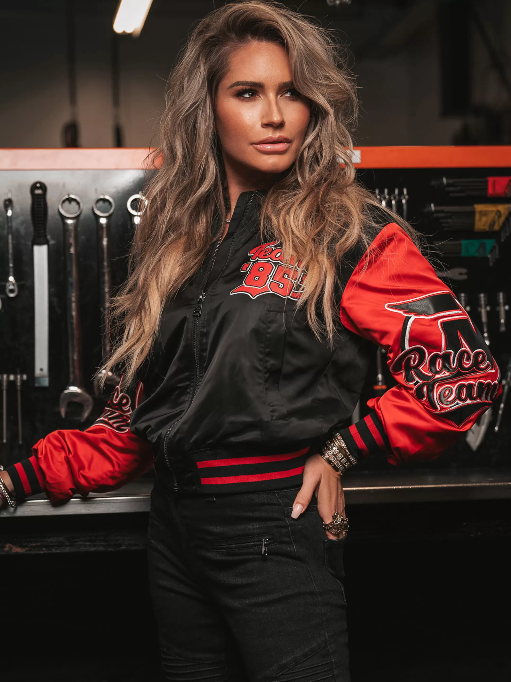 Cheap NIKKIE racing bomber Black