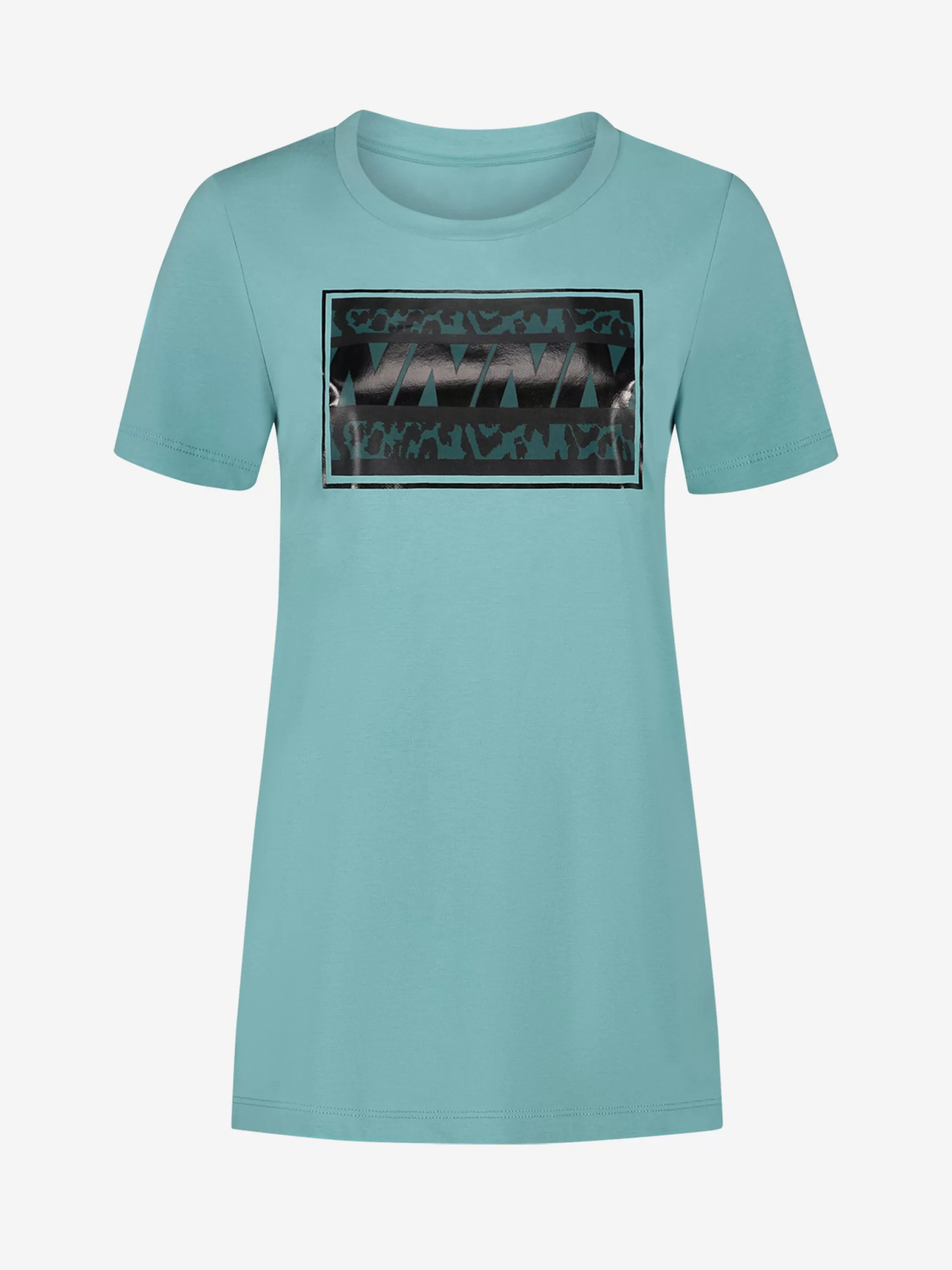 Store NIKKIE Regular t-shirt met leopard artwork Turquoise Blue