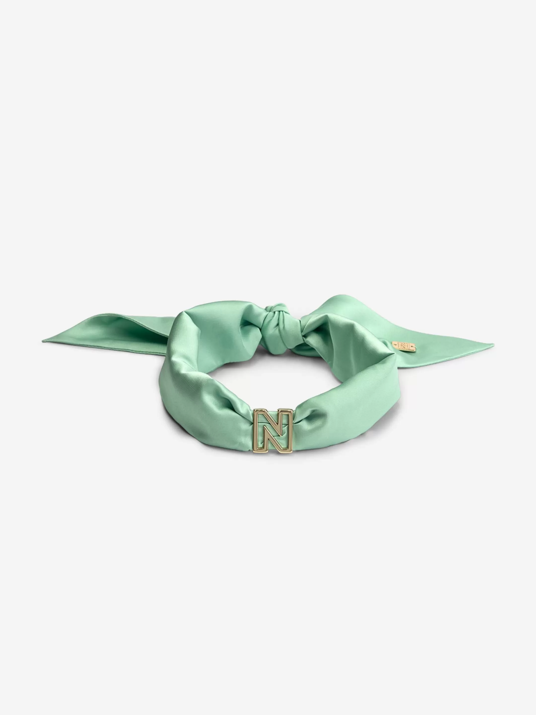 Outlet NIKKIE Satin look ketting with N logo Mint