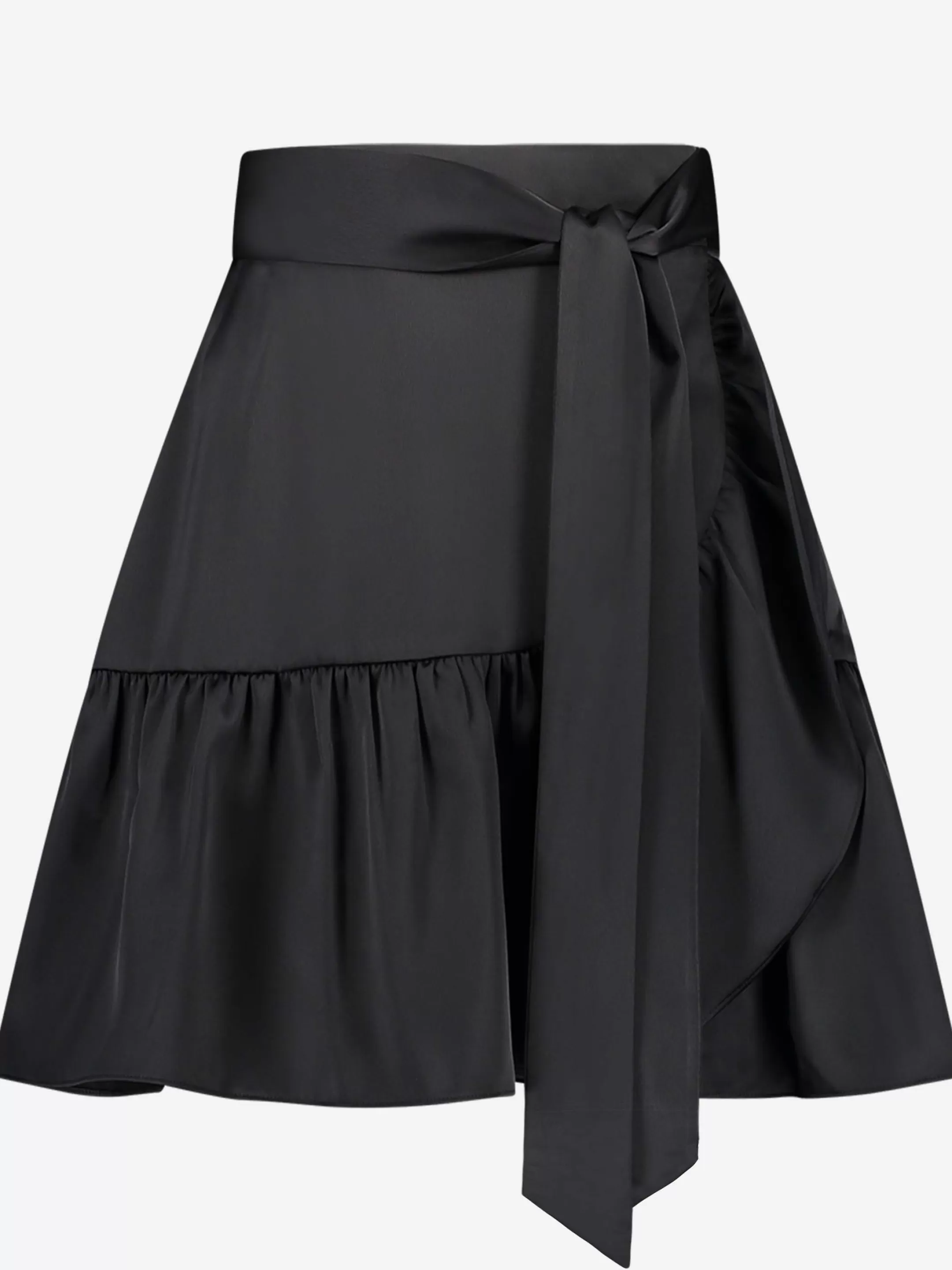 Clearance NIKKIE Satin look wrap skirt Black