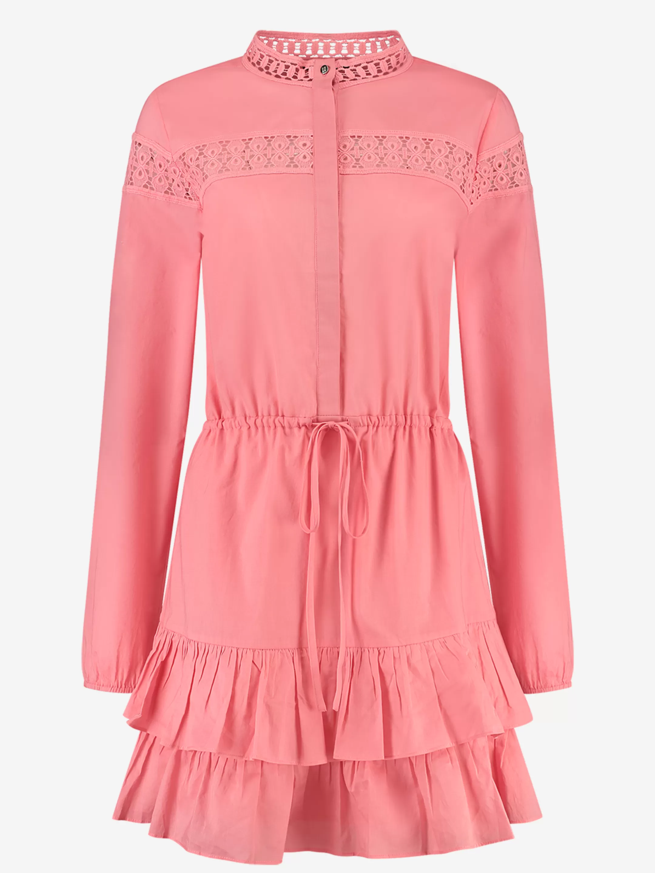 Shop NIKKIE Semitransparant Dress with ruffles Bubblegum