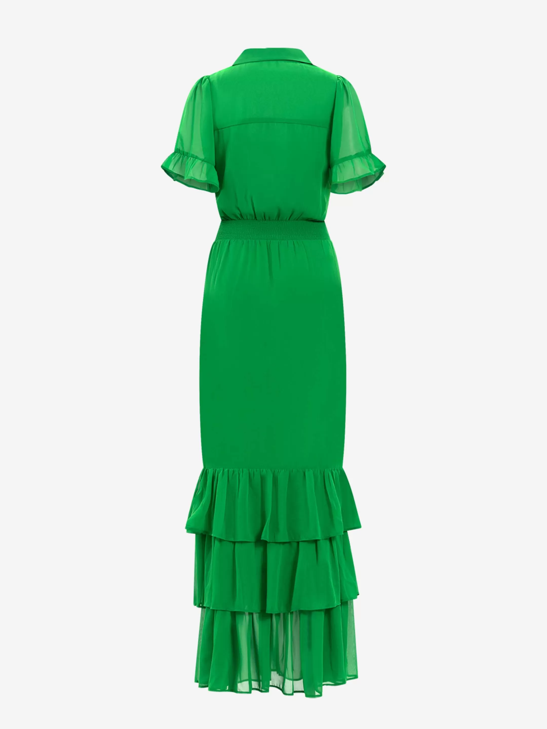 Best Sale NIKKIE Semi-transparent Ruffled maxi dress Fern Green