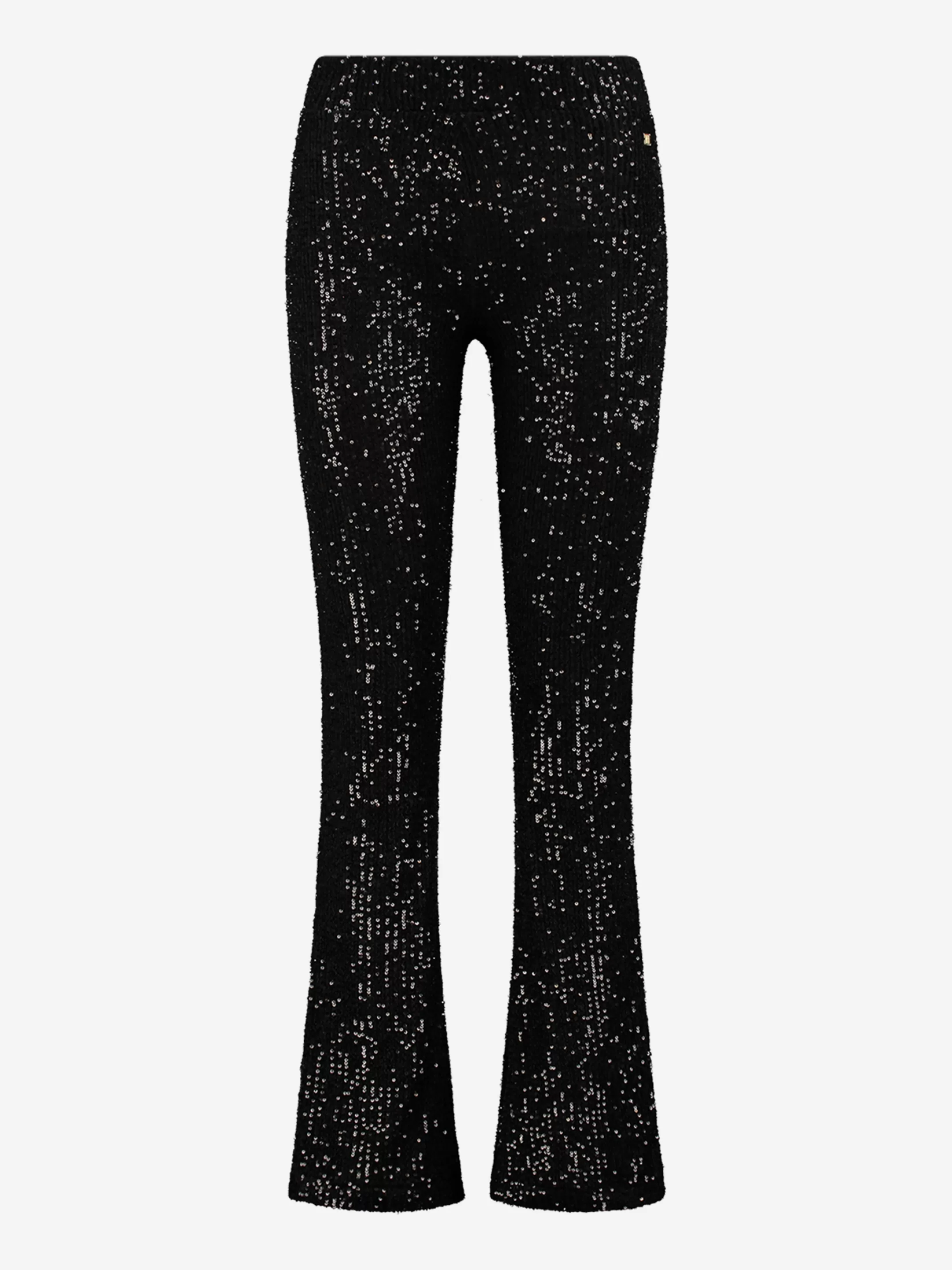 Sale NIKKIE Sequin flare pants with high rise Black