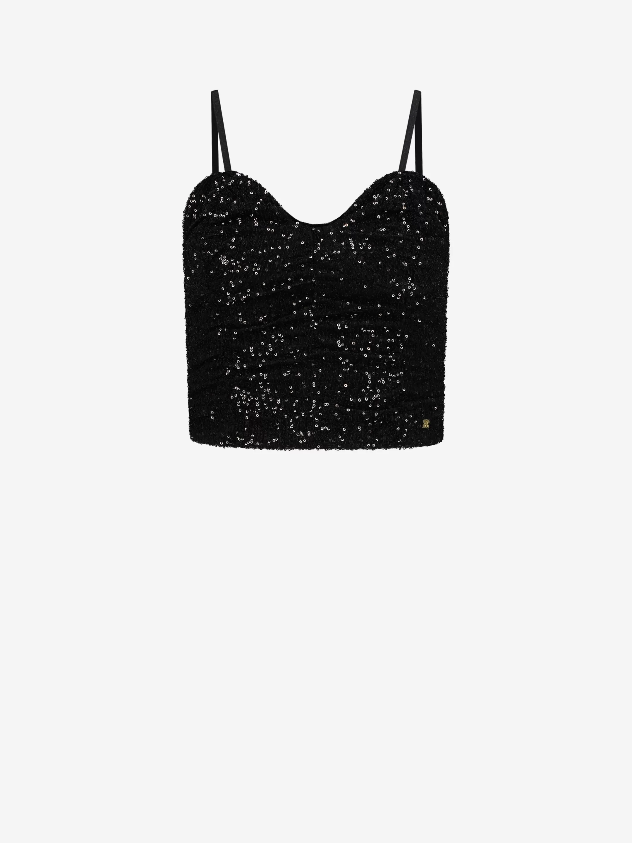 Best Sale NIKKIE Sequin top with v-neckline Black