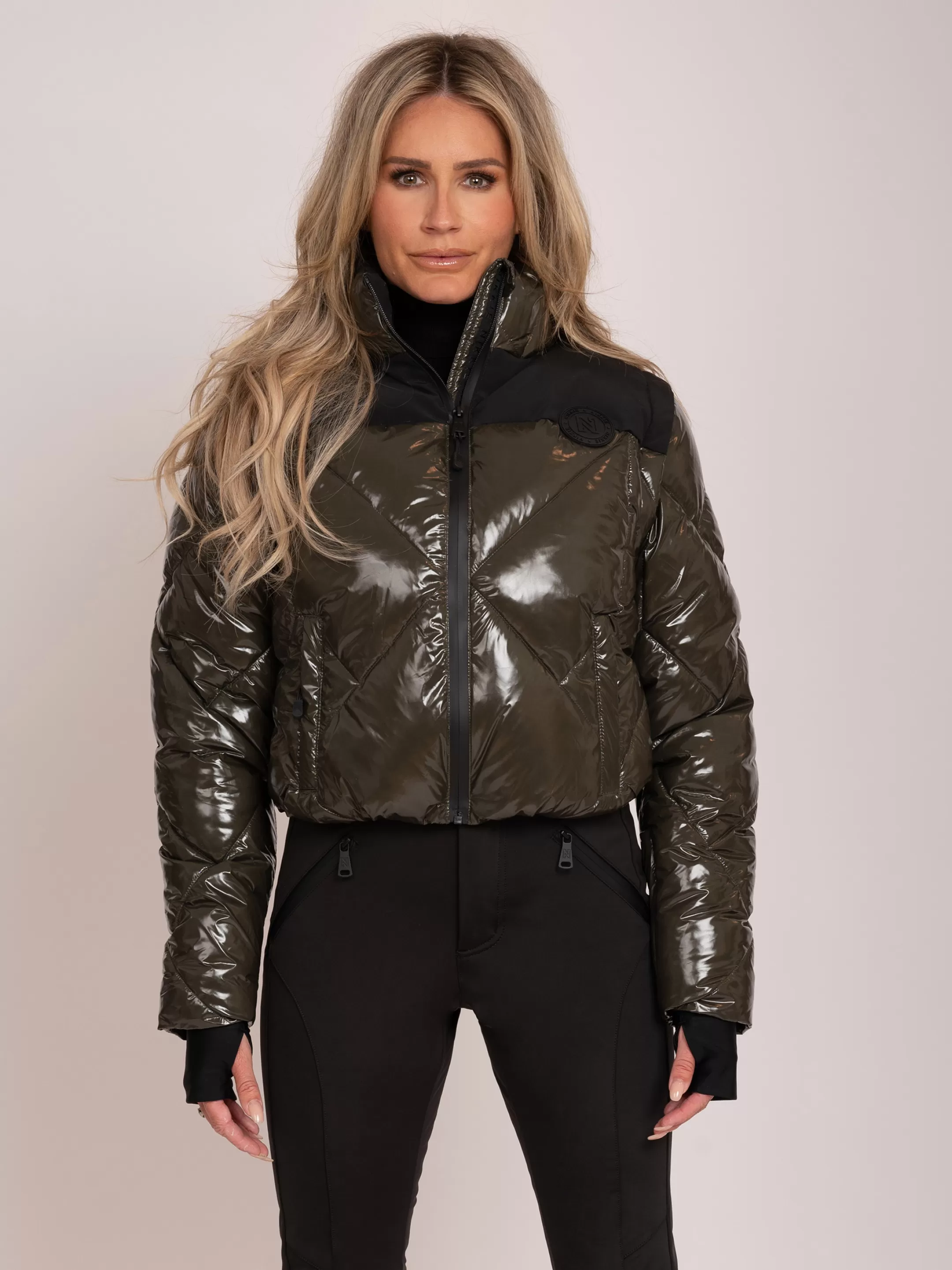 Shop NIKKIE Shiny ski jacket Forest Green