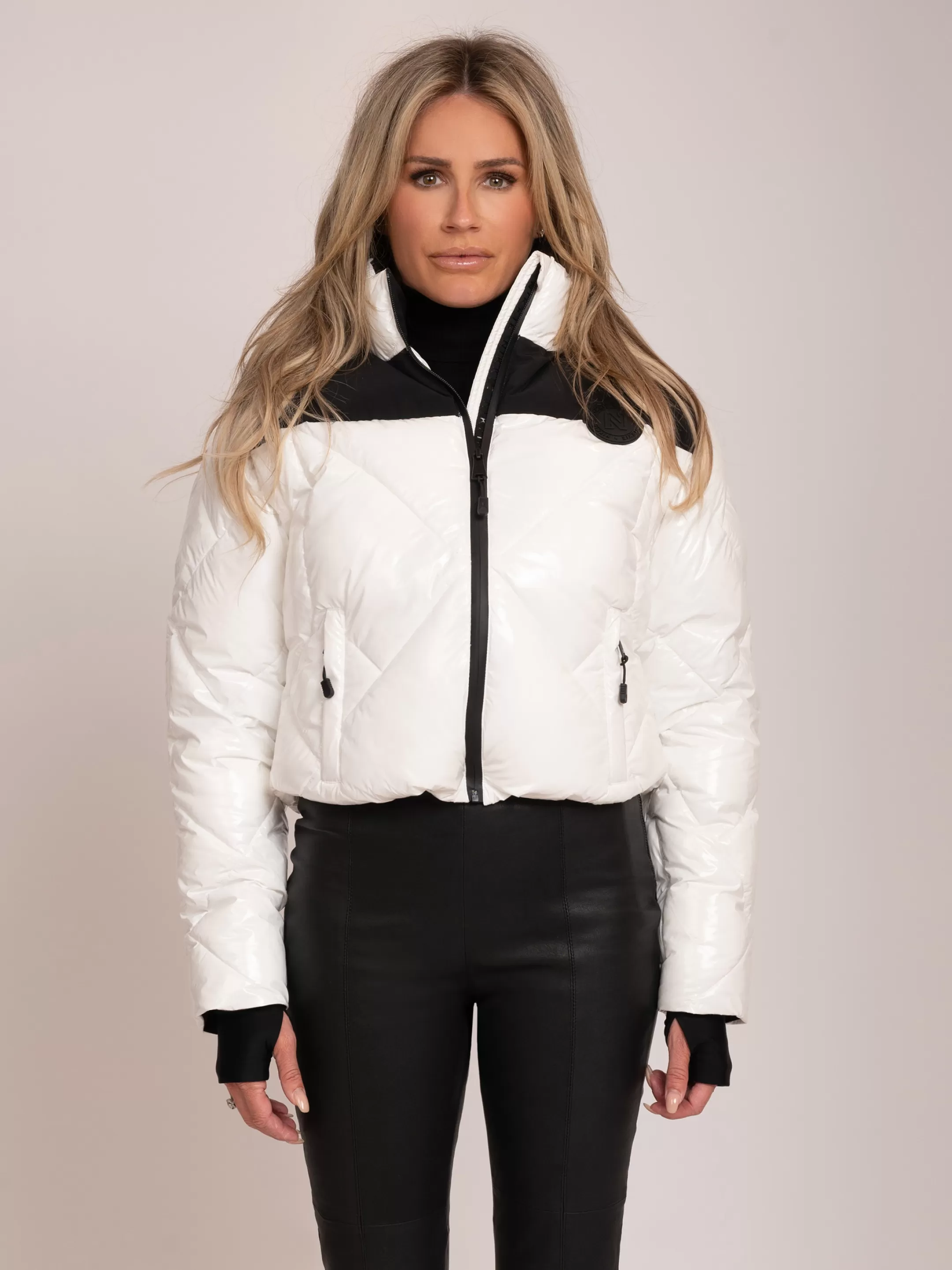 Hot NIKKIE Shiny ski jacket Star White