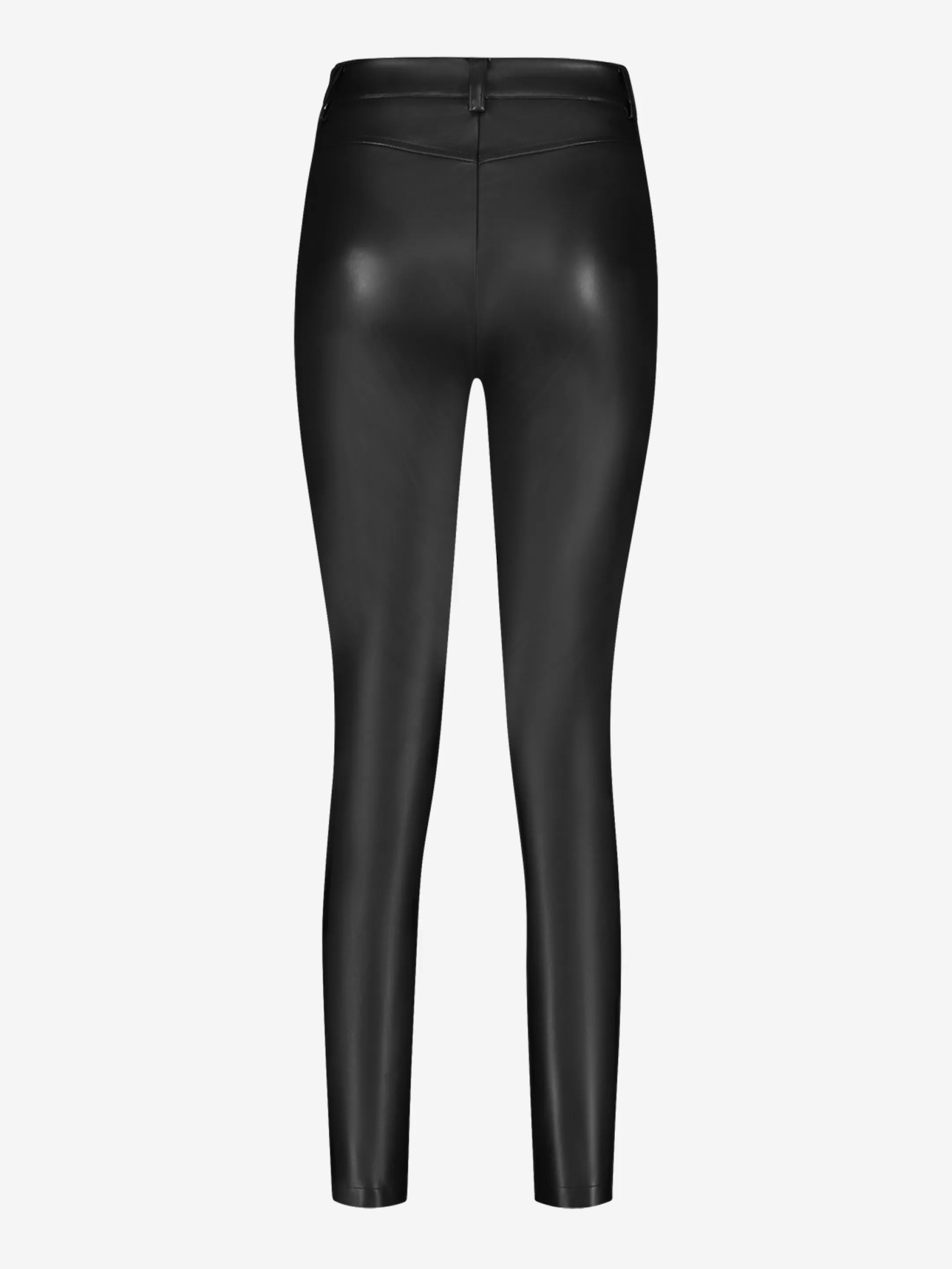 Store NIKKIE Shiny Vegan Leather Pants with mid rise Black