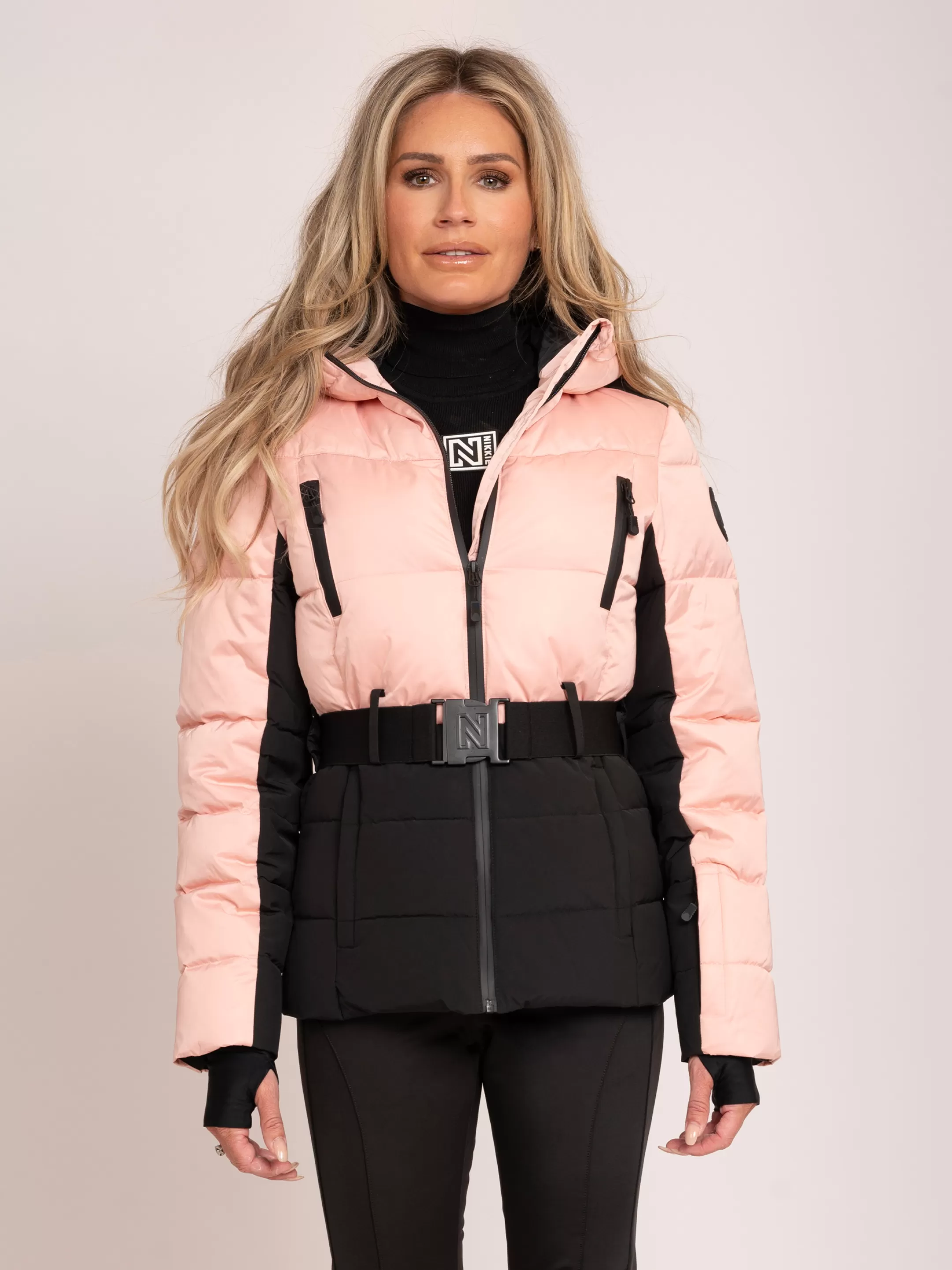 Best NIKKIE Ski jacket with belt Silver Pink