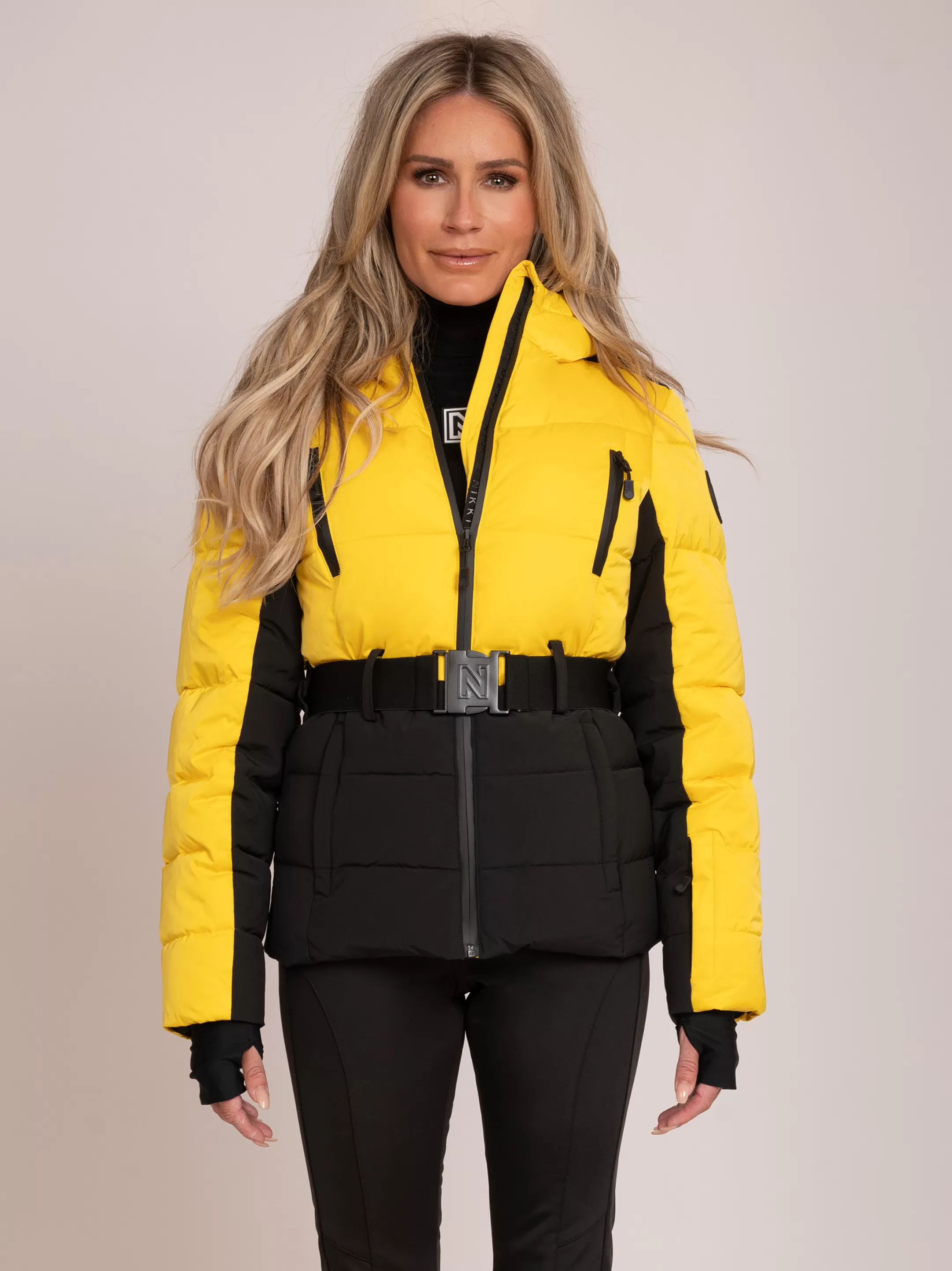 Cheap NIKKIE Ski jacket with belt Vibrant Yellow