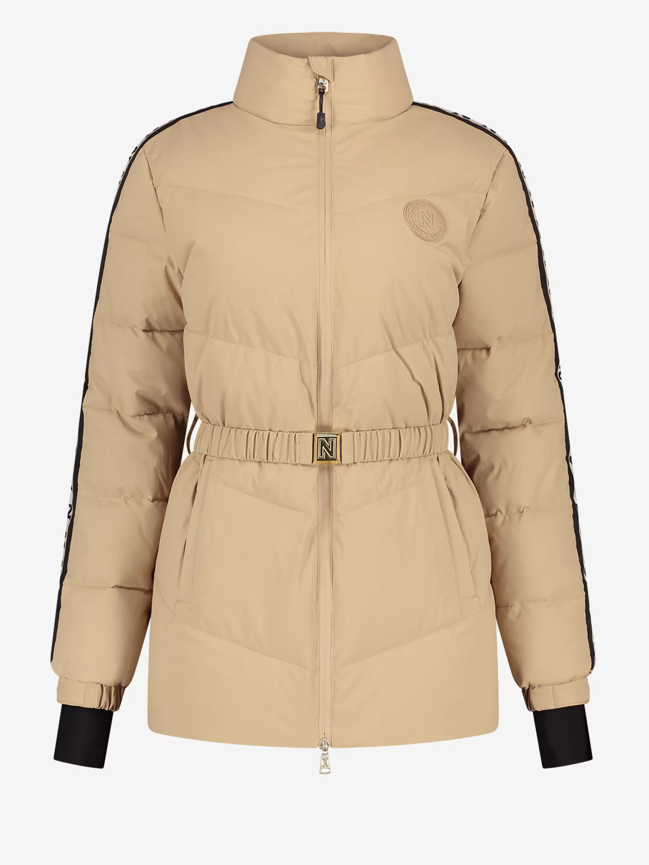 Clearance NIKKIE Ski jacket with N logo trim Dark Hummus