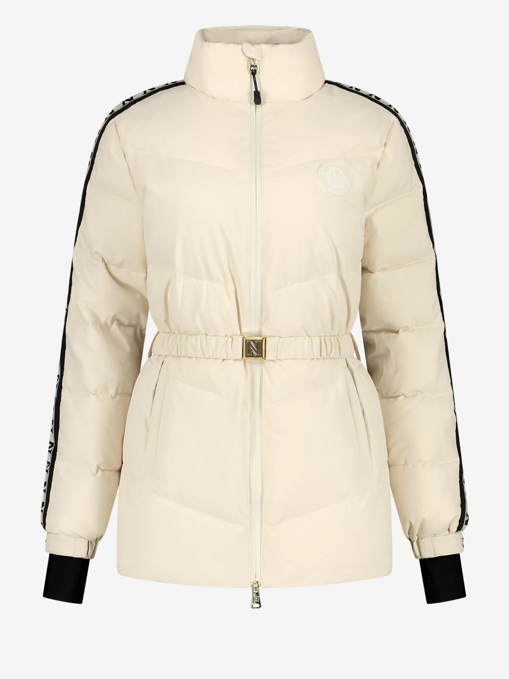 Best Sale NIKKIE Ski jacket with N logo trim Cream