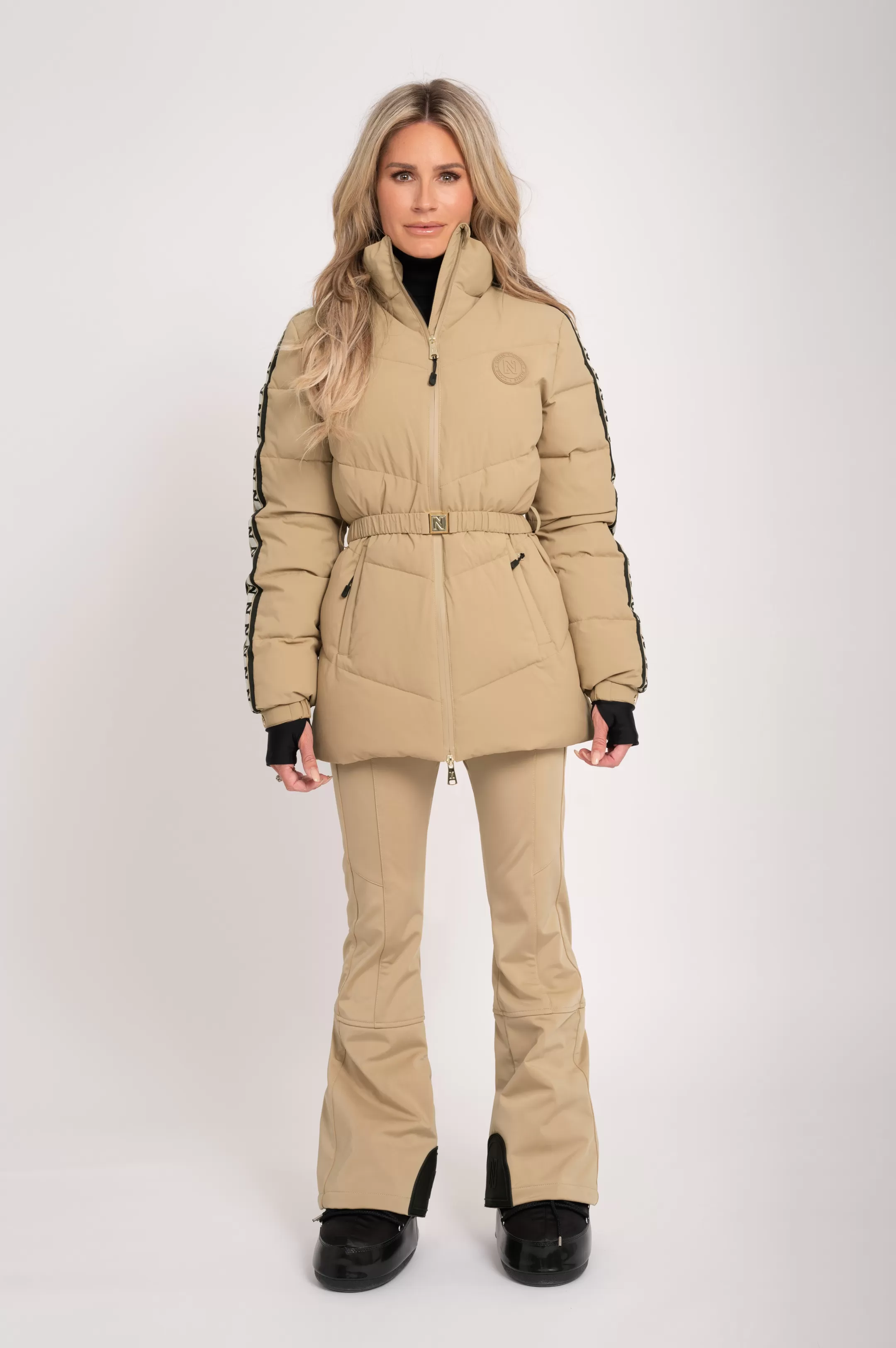 Cheap NIKKIE Ski pants with belt Dark Hummus