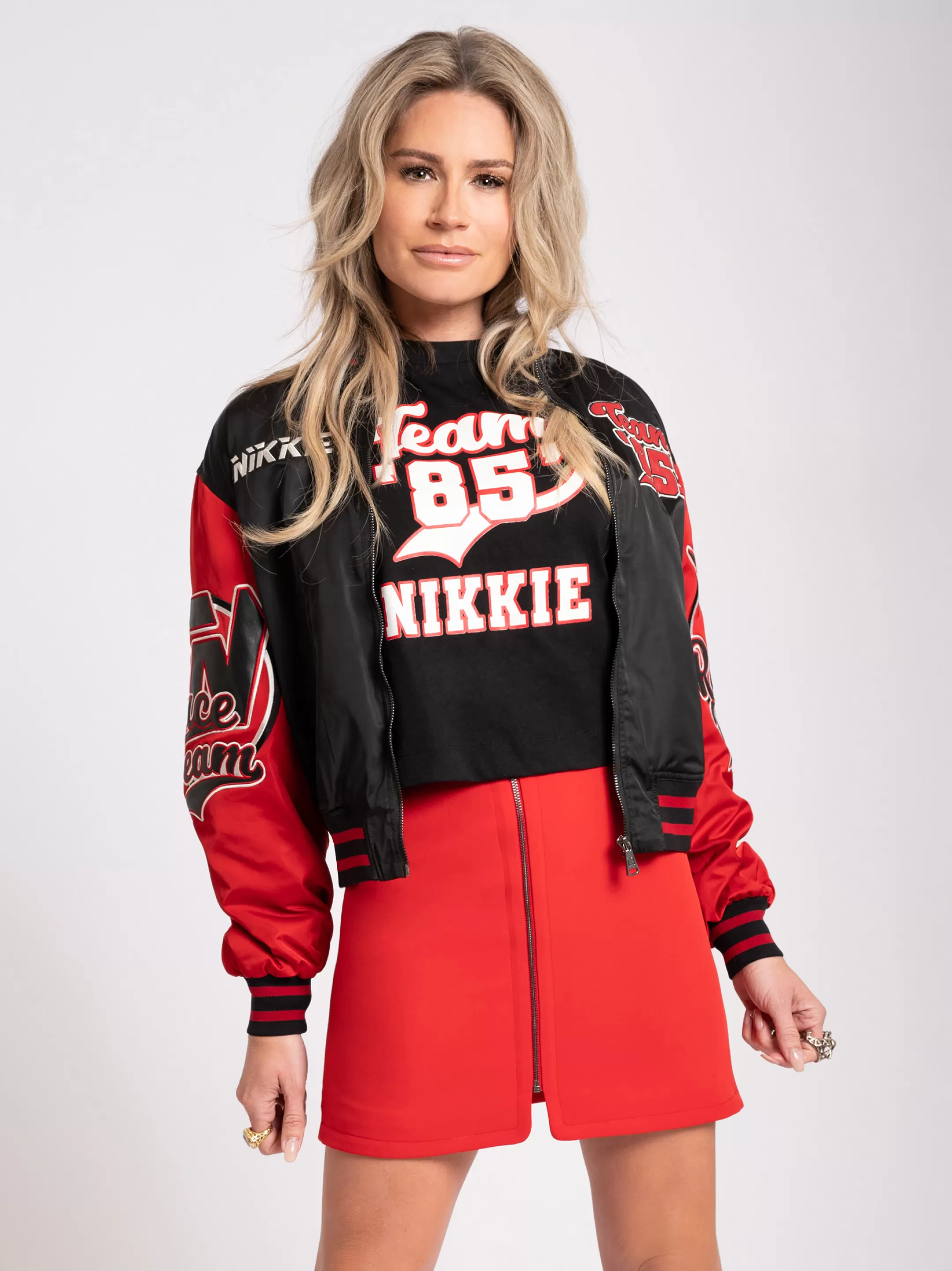 Hot NIKKIE Skirt with zipper Racing Red