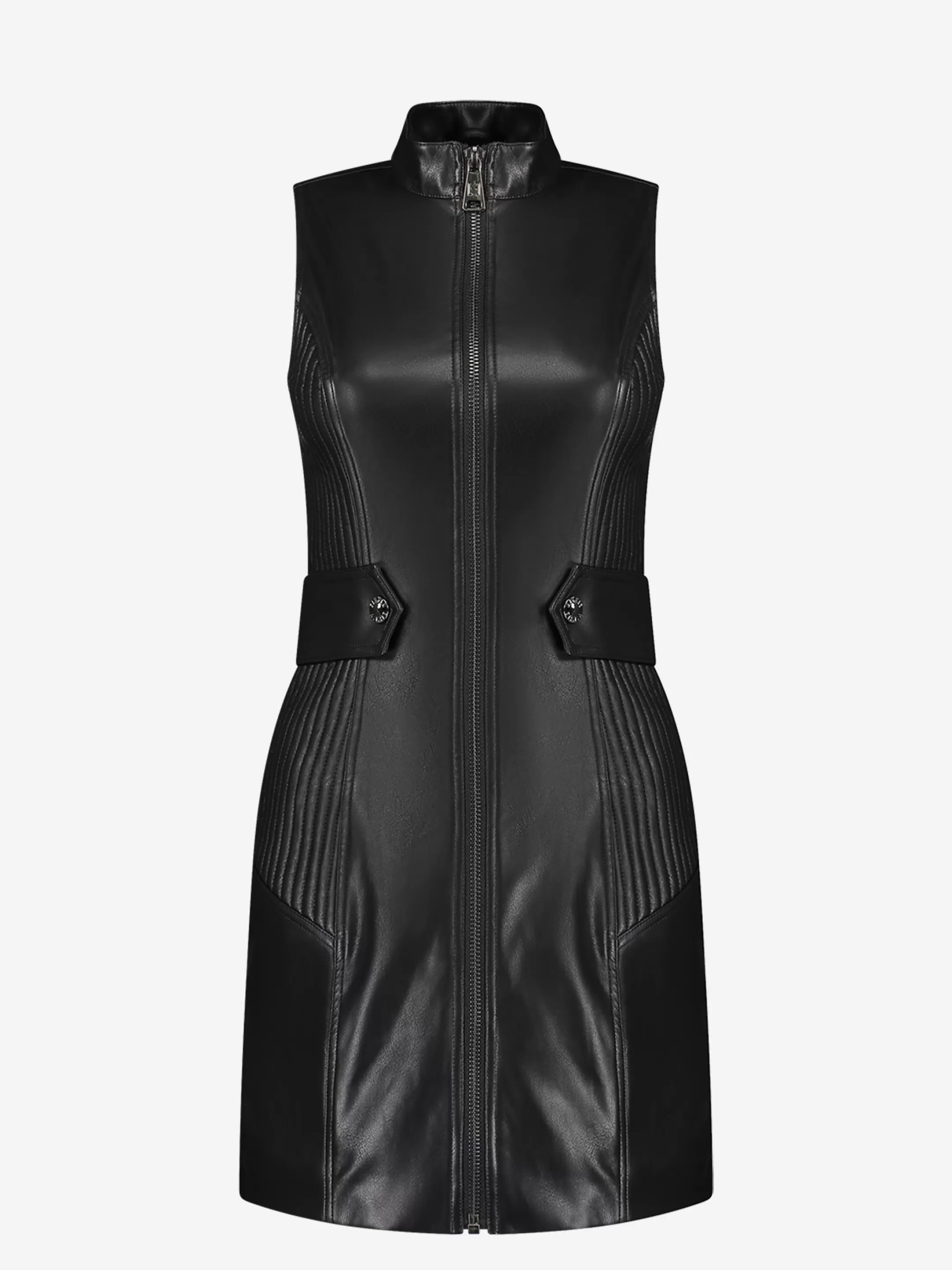 Cheap NIKKIE Sleeveless vegan leather dress Black