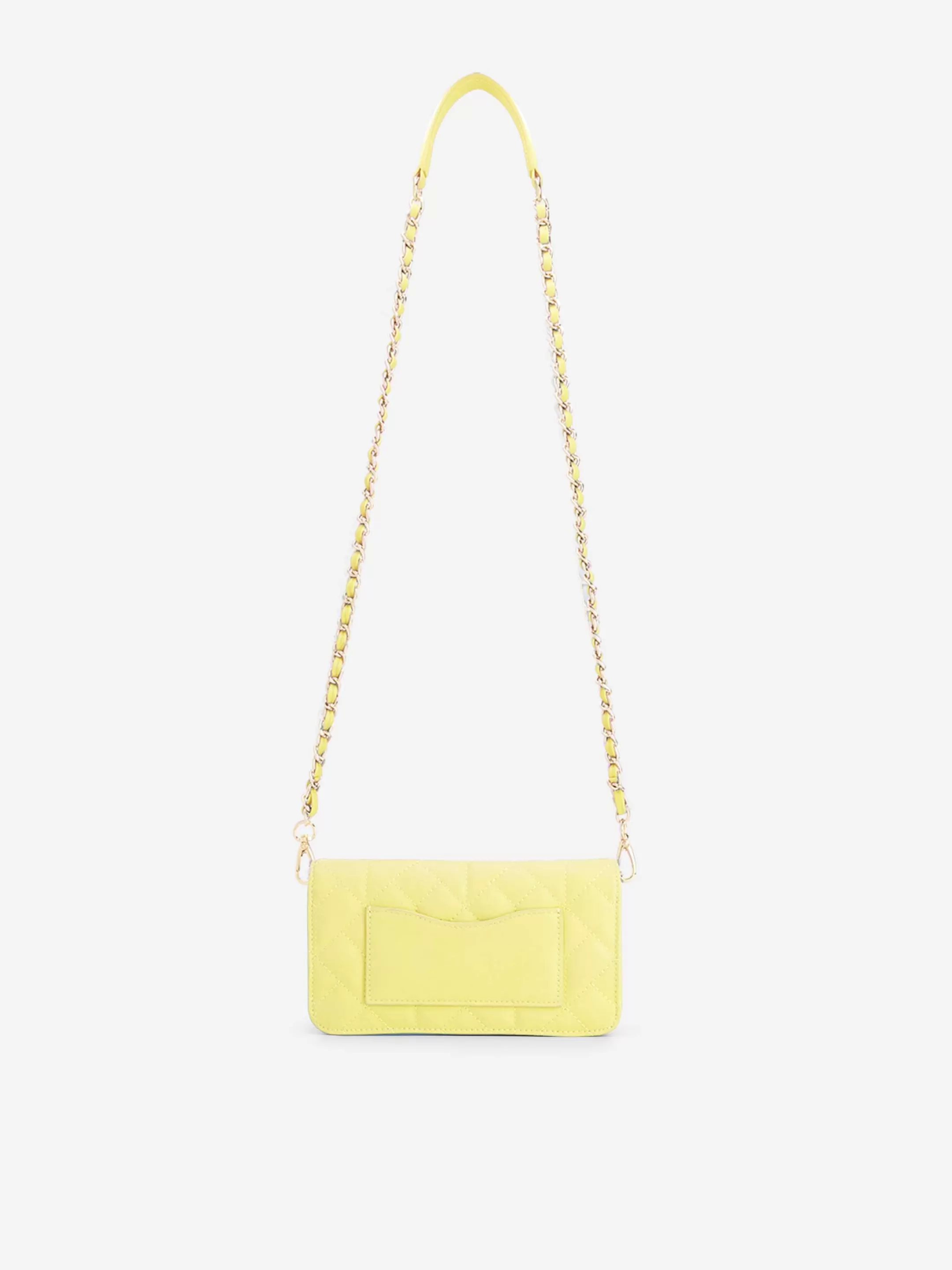 Store NIKKIE Small Quilted shoulderbag with chain Lime Yellow