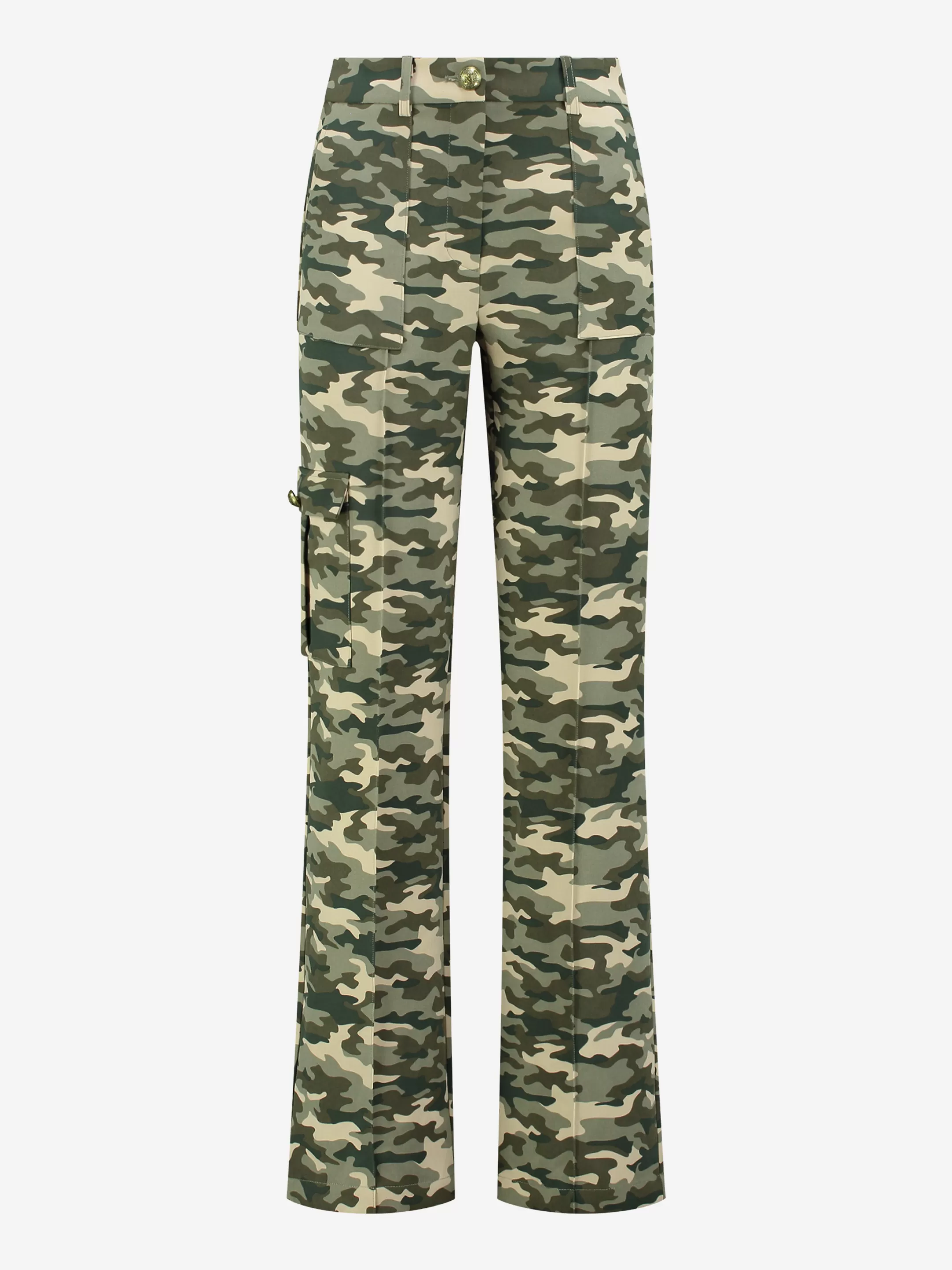 Cheap NIKKIE Straight cargo pants with Mid rise Combat Green