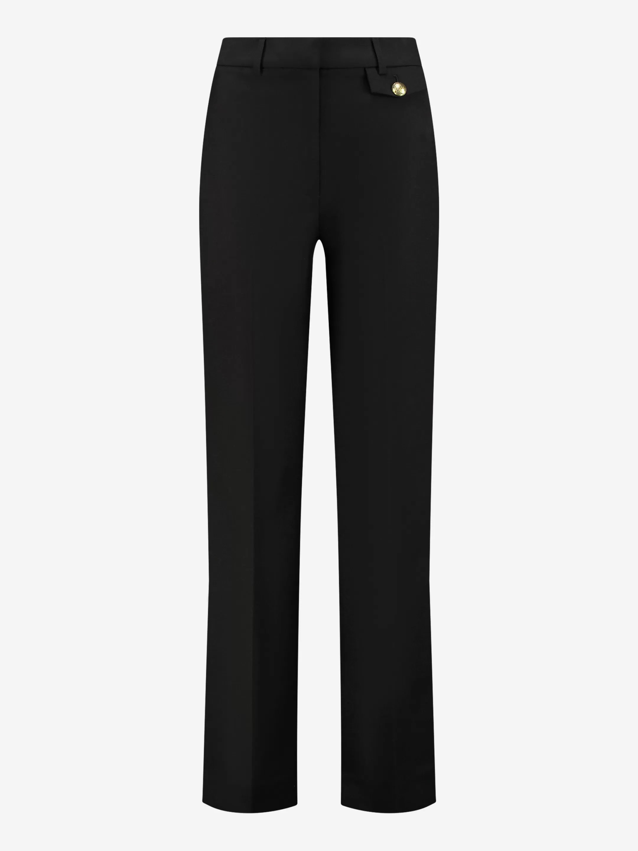 Shop NIKKIE Straight pants with Mid rise Black