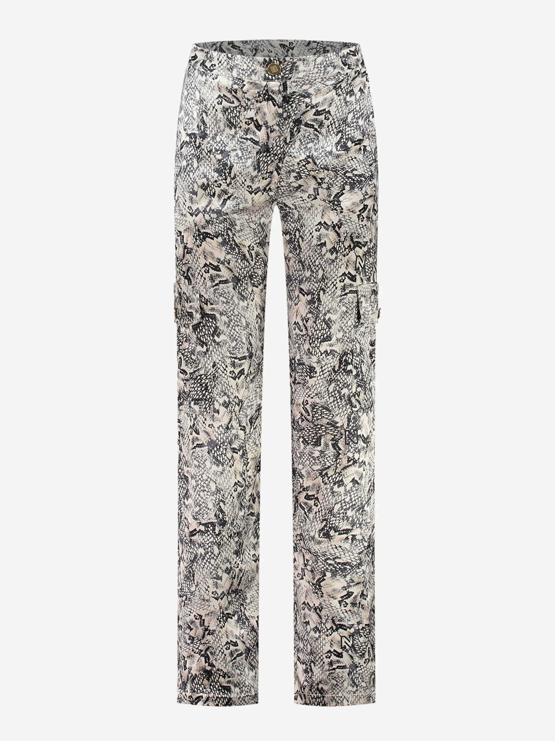 Outlet NIKKIE Straight pants with snake print Hummus