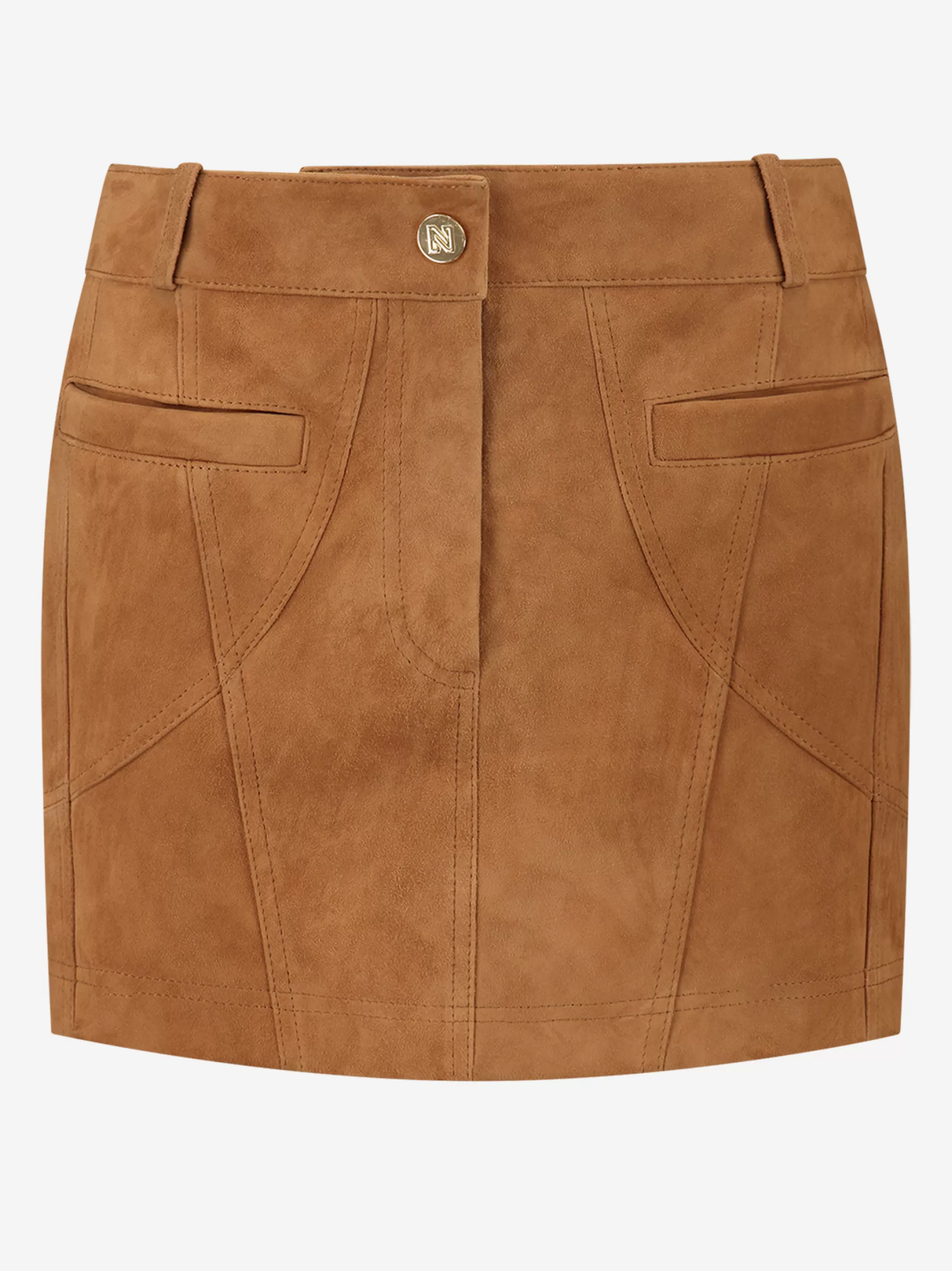 Best Sale NIKKIE Suede low rise mini skirt Autumn Brown