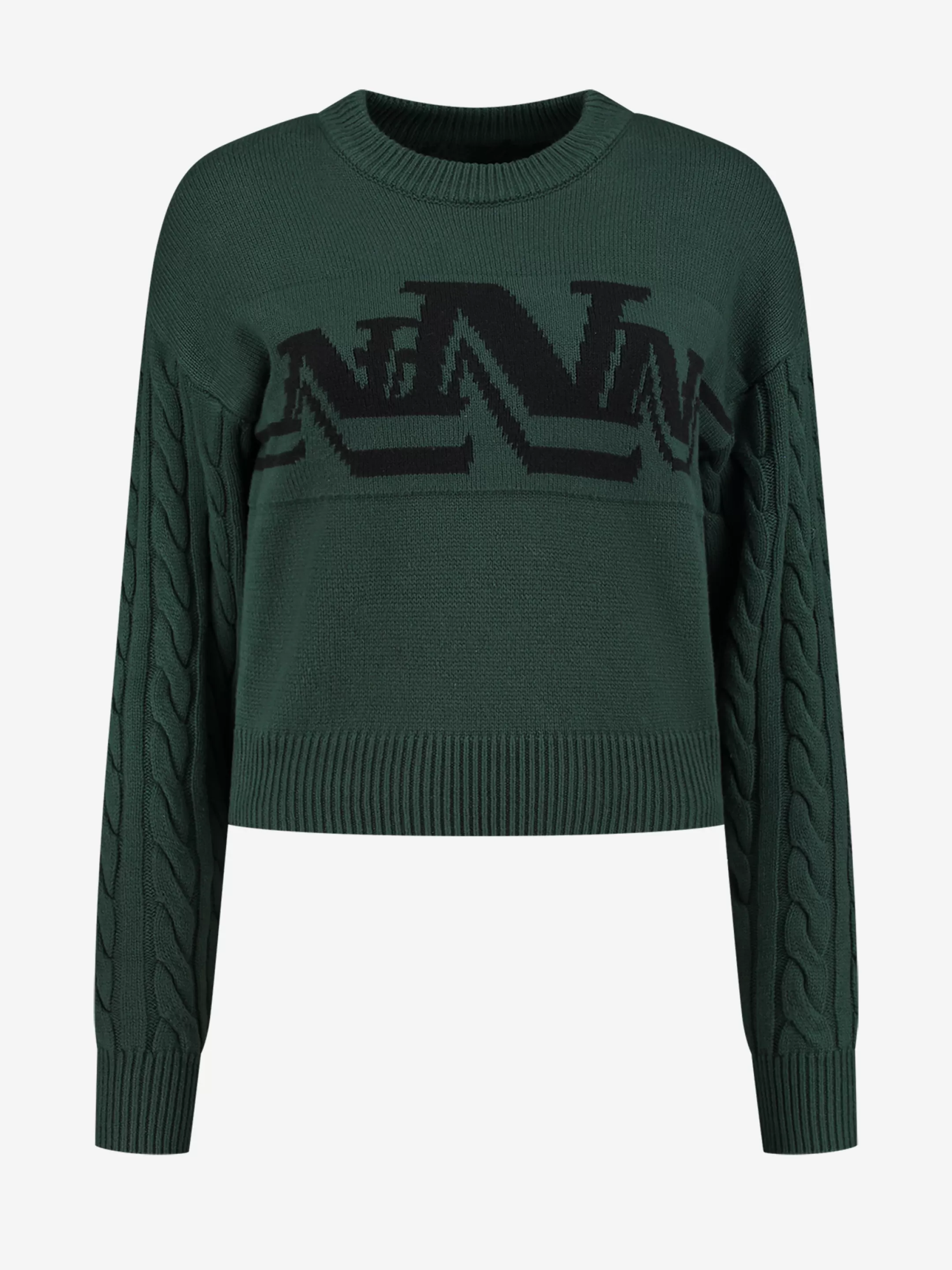 Sale NIKKIE Sweater with braided sleeves Garden Green