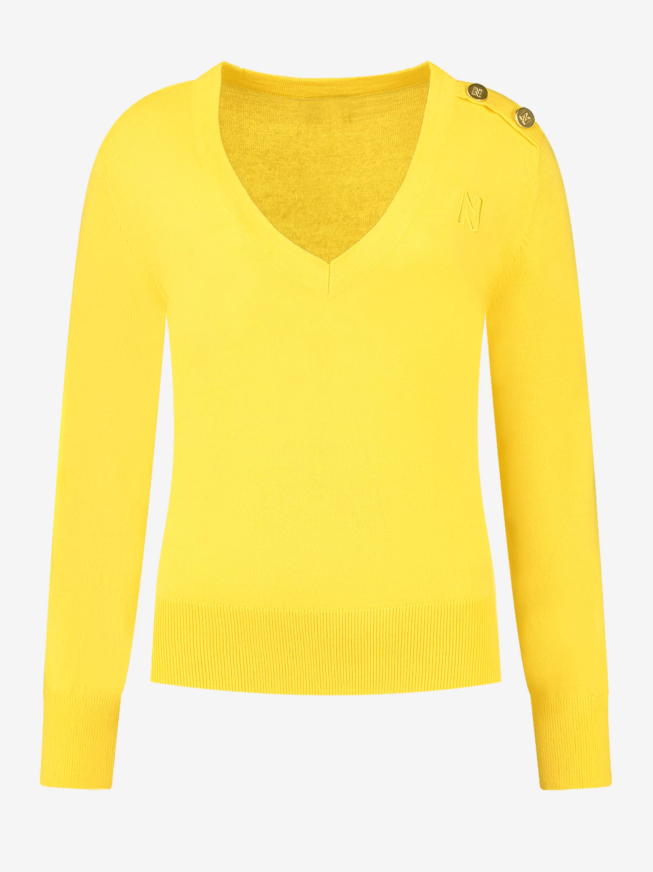 Cheap NIKKIE Sweater with button detail Corn Yellow