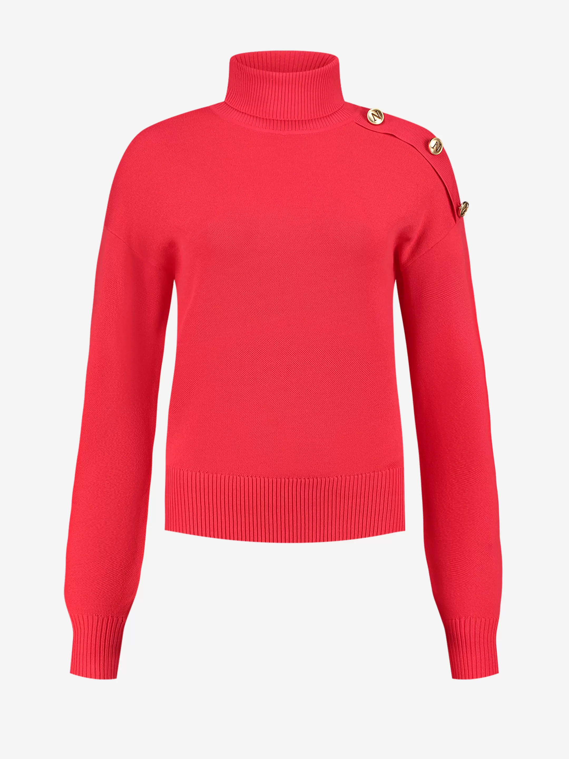 Discount NIKKIE Sweater with button detail on shoulder Electric