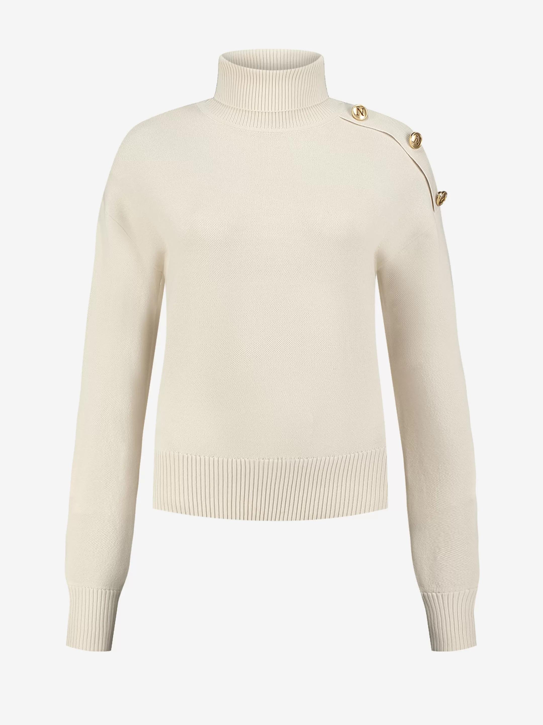 Flash Sale NIKKIE Sweater with button detail on shoulder Pearl