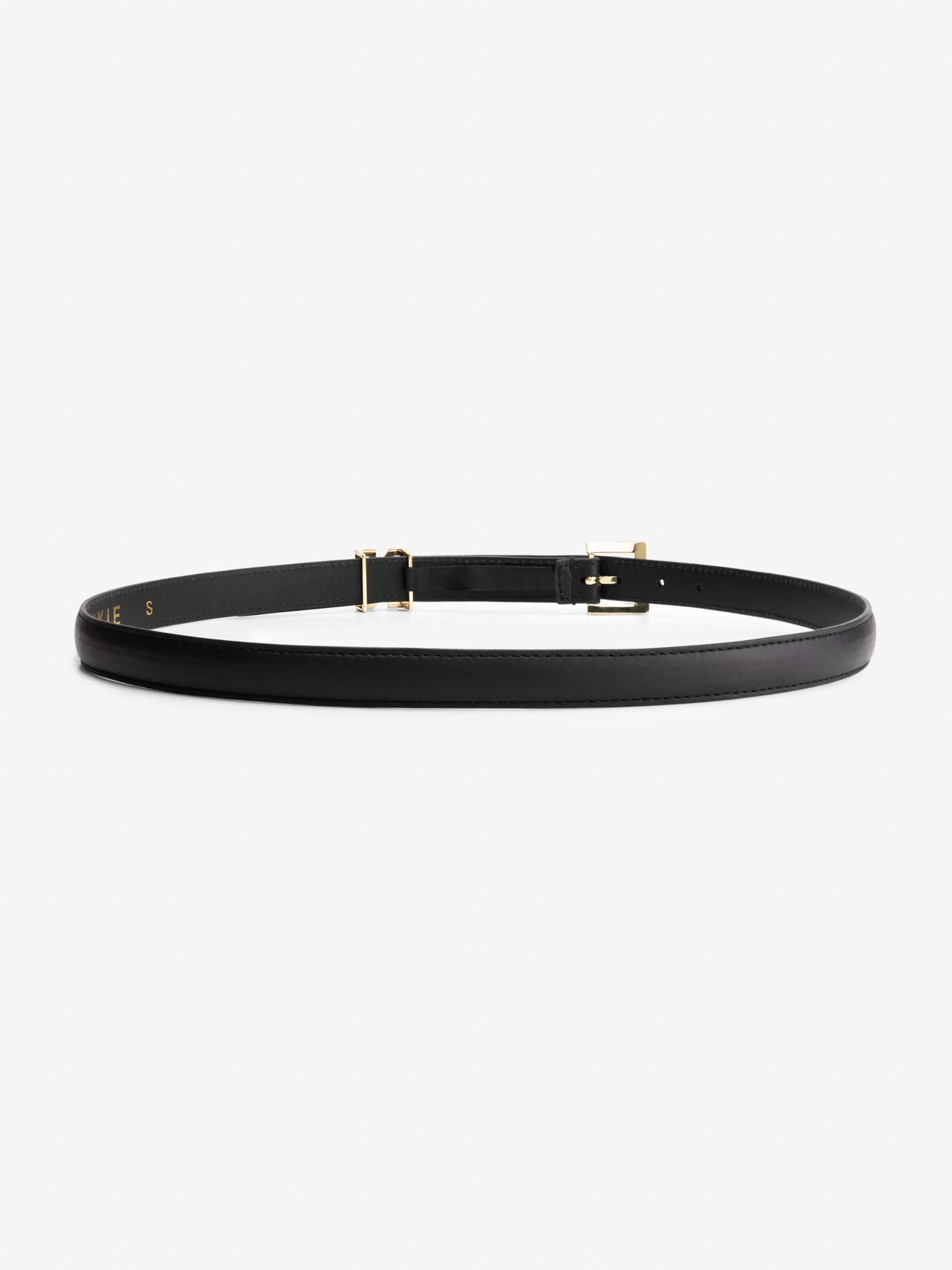 Sale NIKKIE Thin belt with N logo Black/Gold