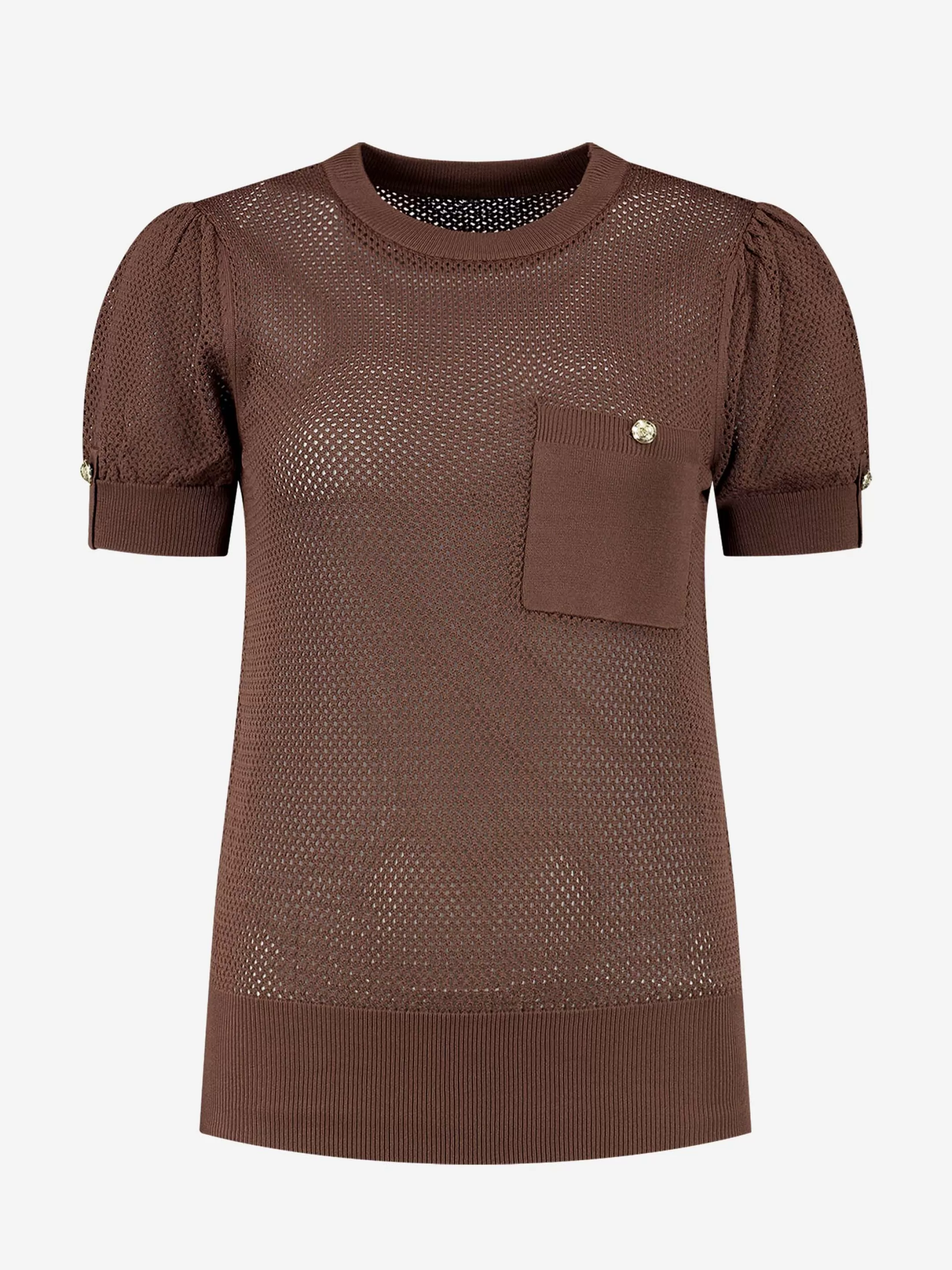 Store NIKKIE T-shirt with chest pocket Cinnamon