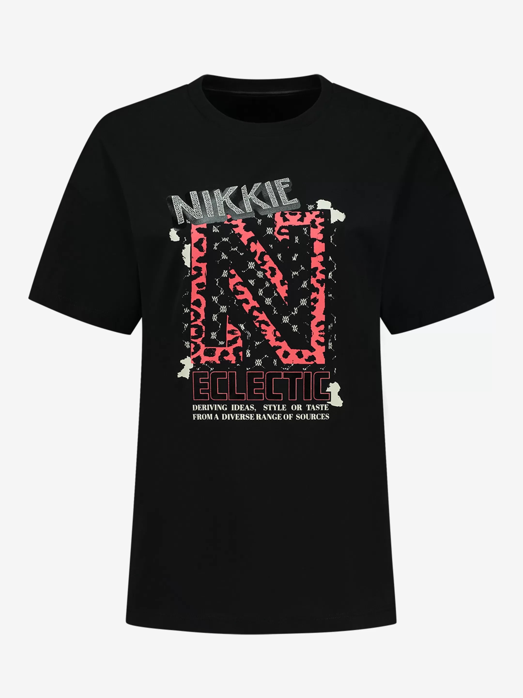 Fashion NIKKIE T-shirt with N logo print Black