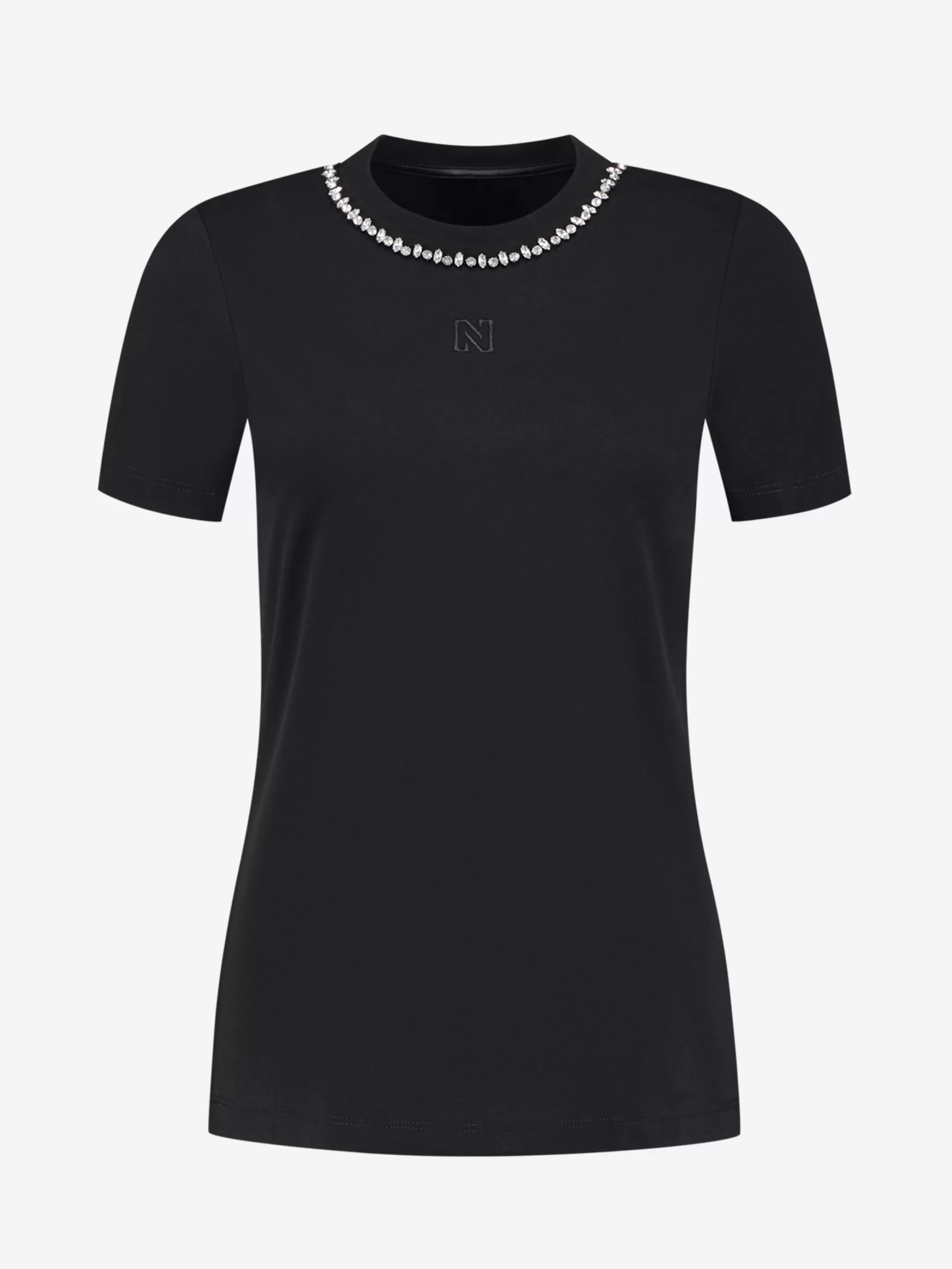 Sale NIKKIE T-shirt with necklace detail Black