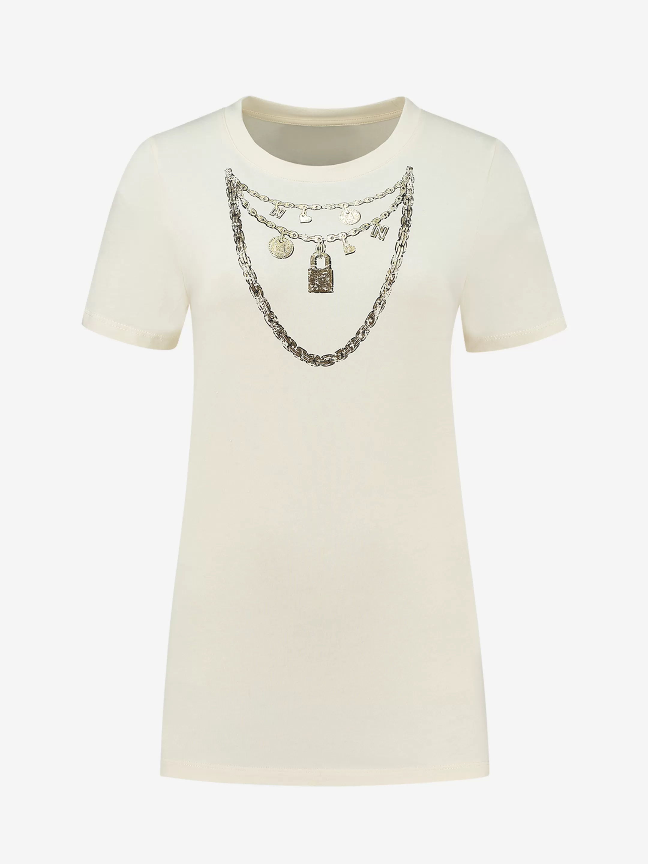 Flash Sale NIKKIE T-shirt with necklace print Pearl