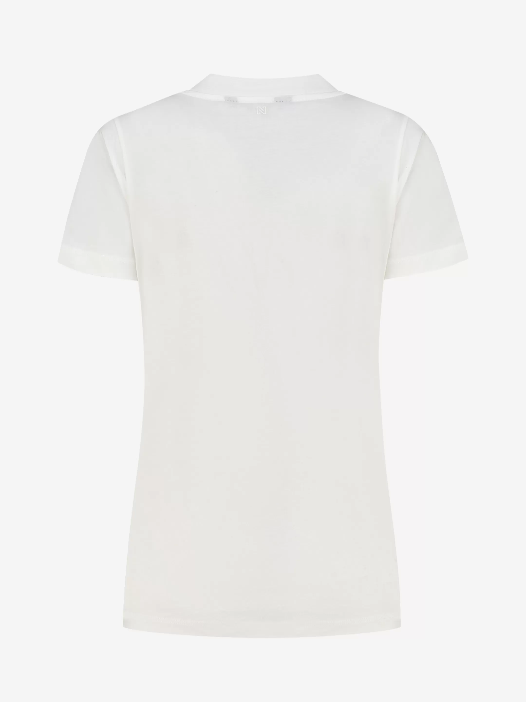 Cheap NIKKIE T-shirt with small buttons on shoulder Star White