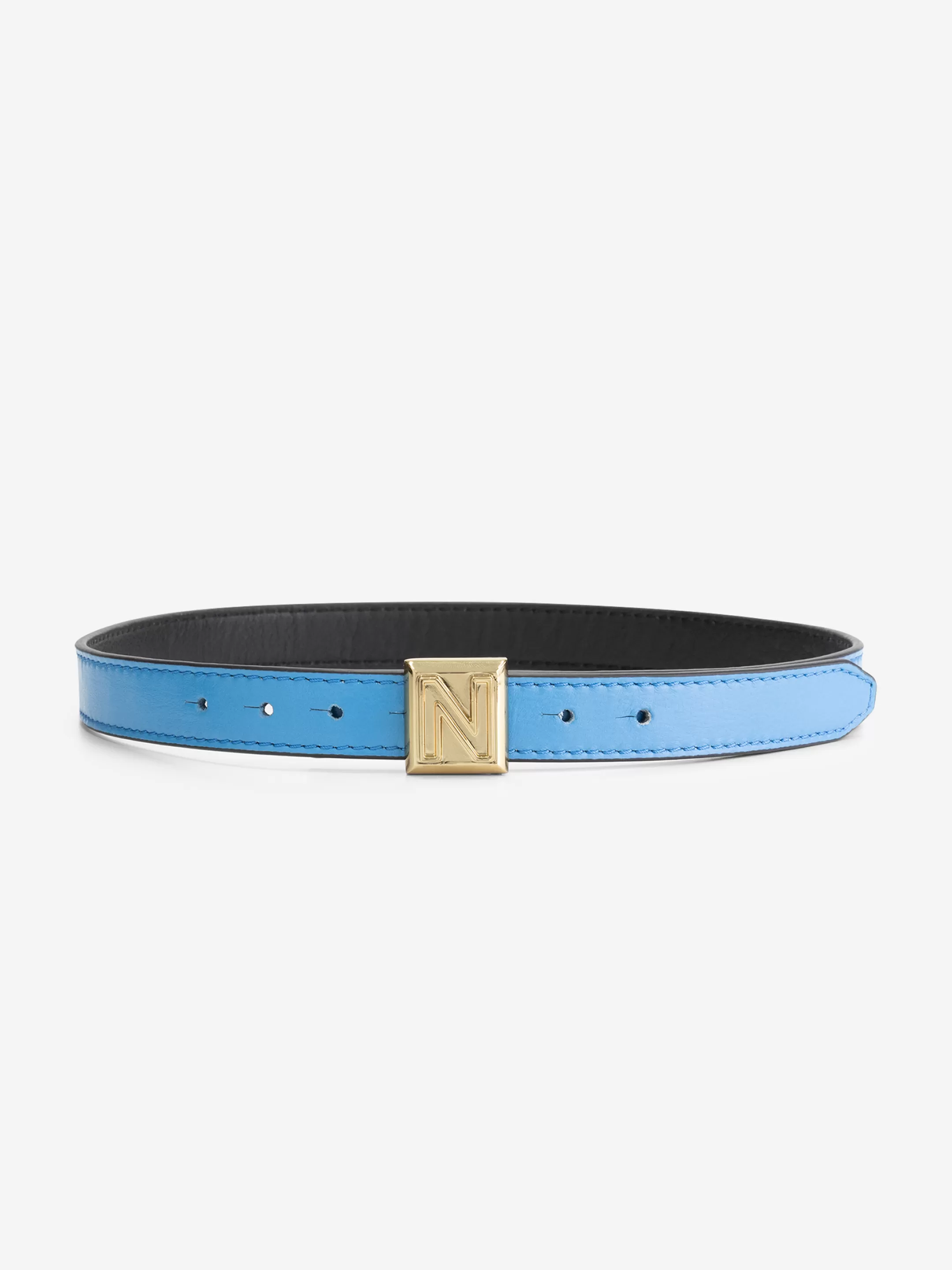 Cheap NIKKIE Two-sided leather Waist belt Dresden Blue/Black