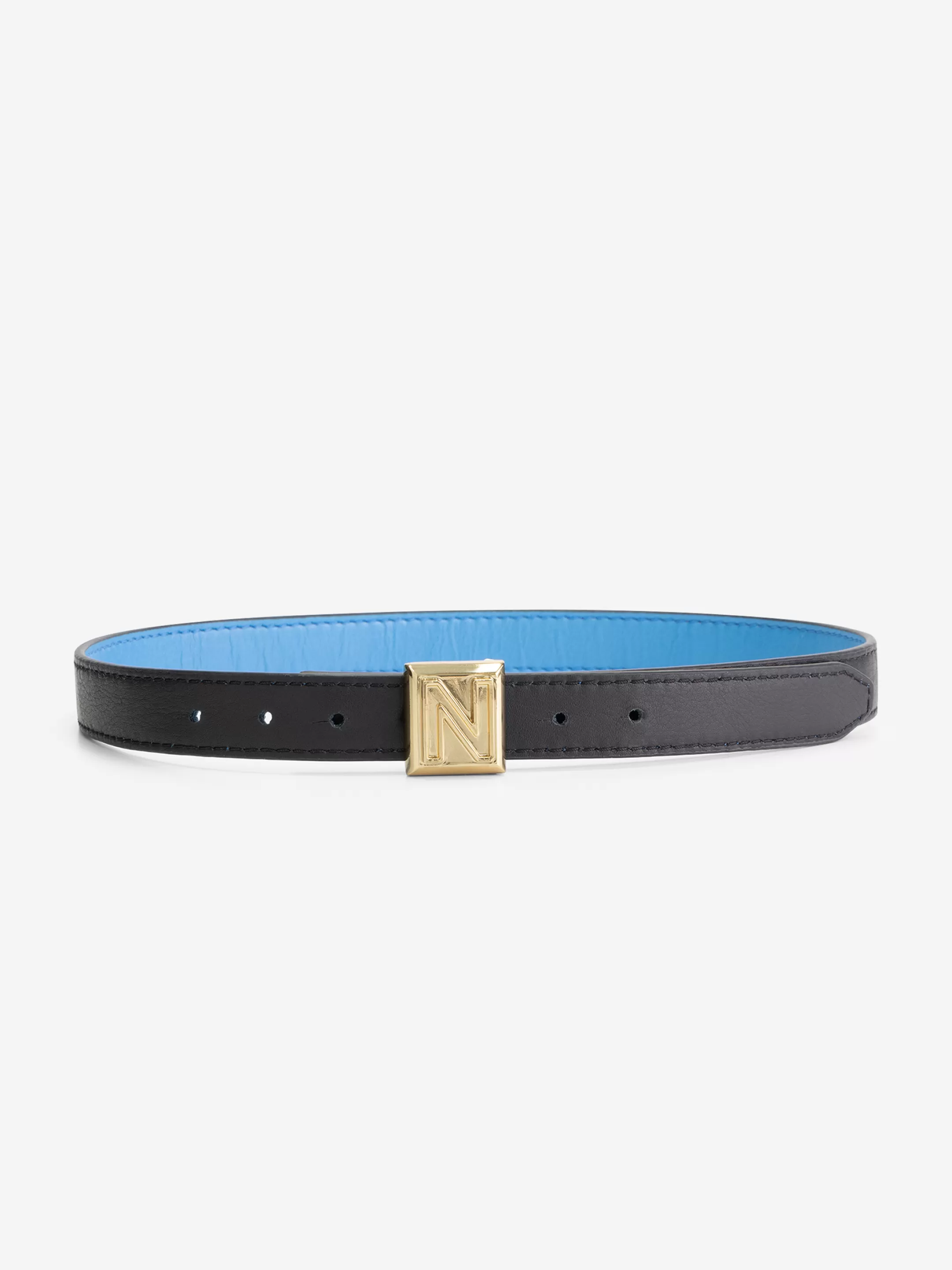 Cheap NIKKIE Two-sided leather Waist belt Dresden Blue/Black