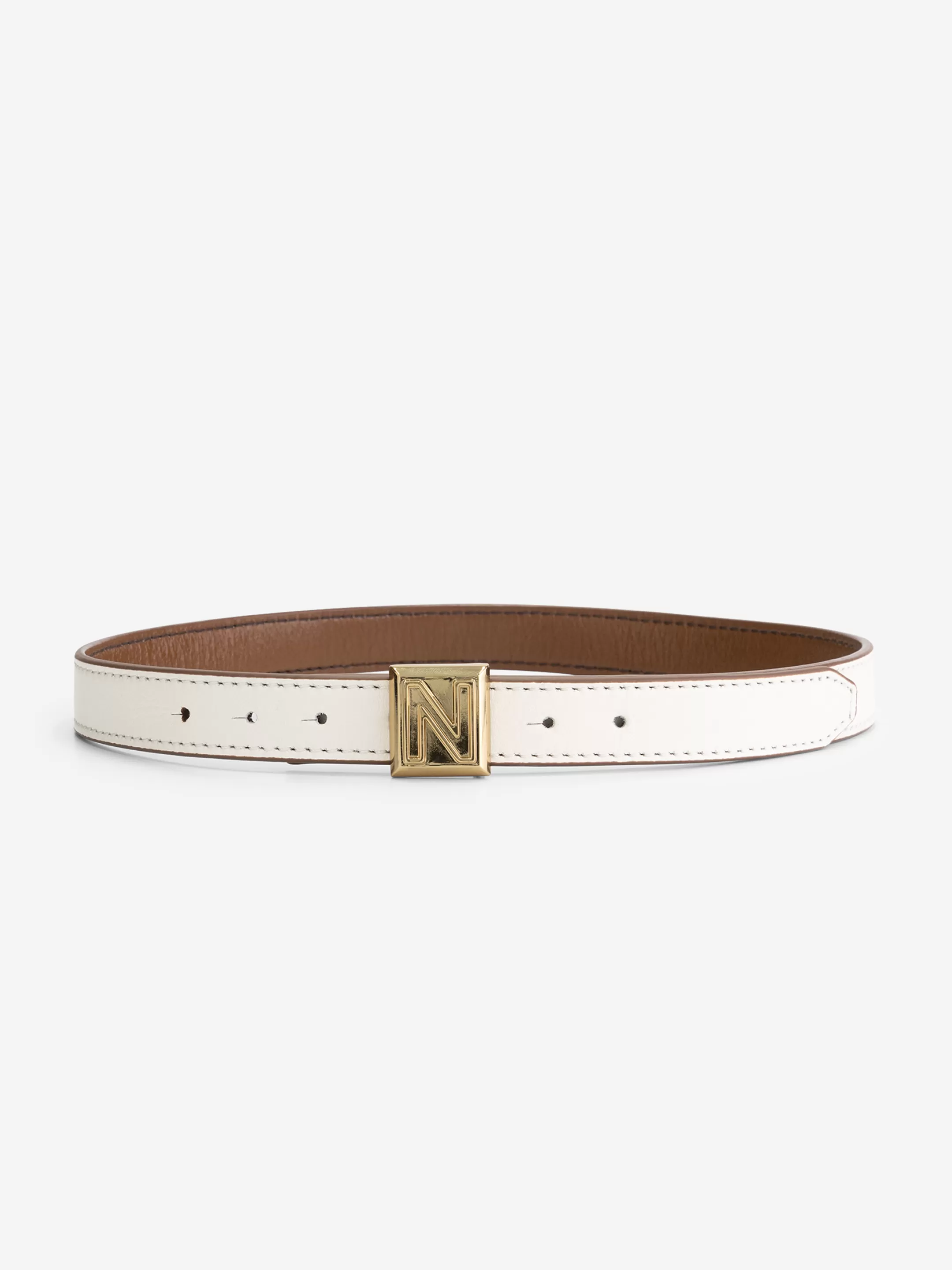 Clearance NIKKIE Two-sided leather Waist belt Cognac