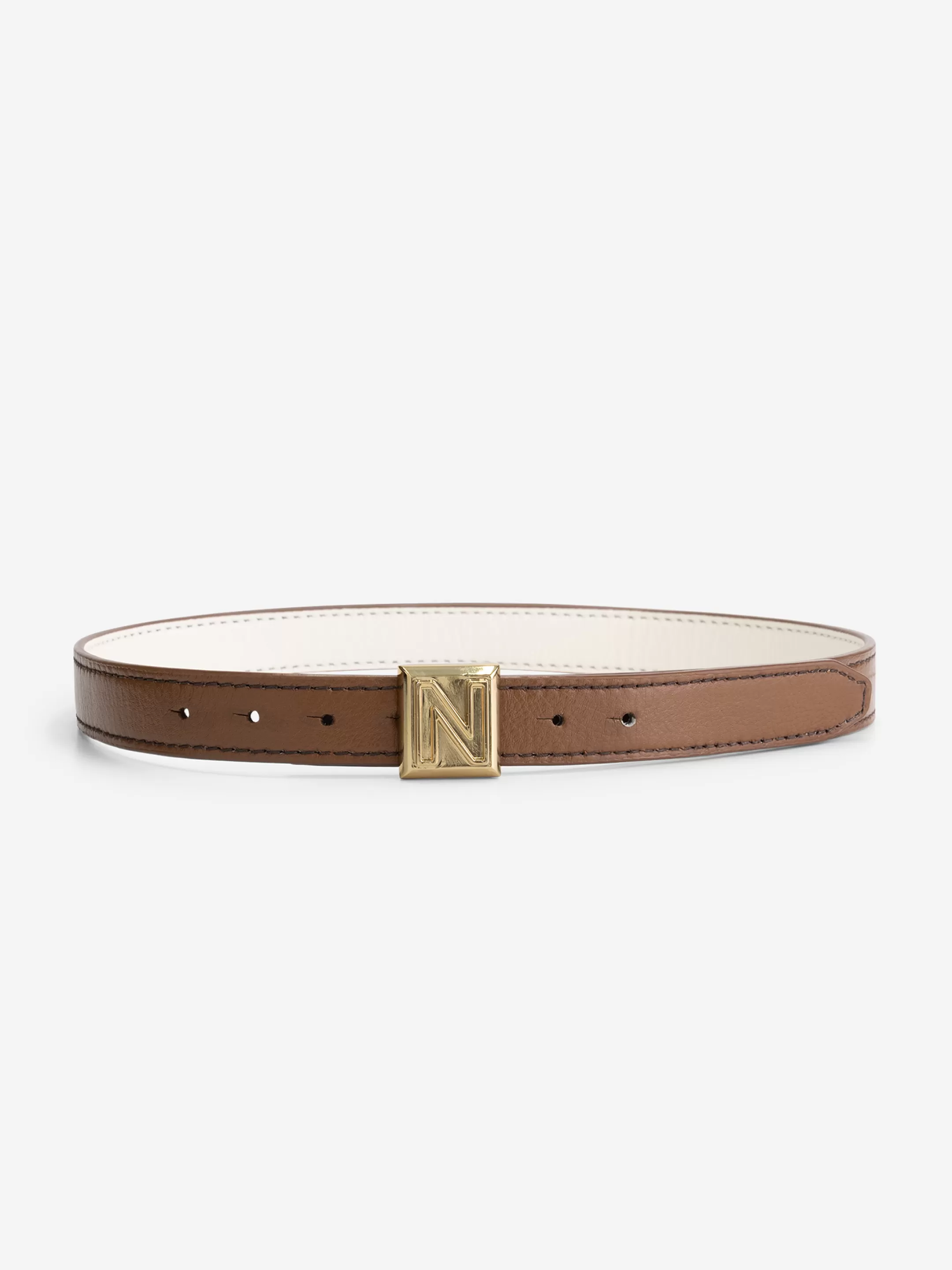 Clearance NIKKIE Two-sided leather Waist belt Cognac