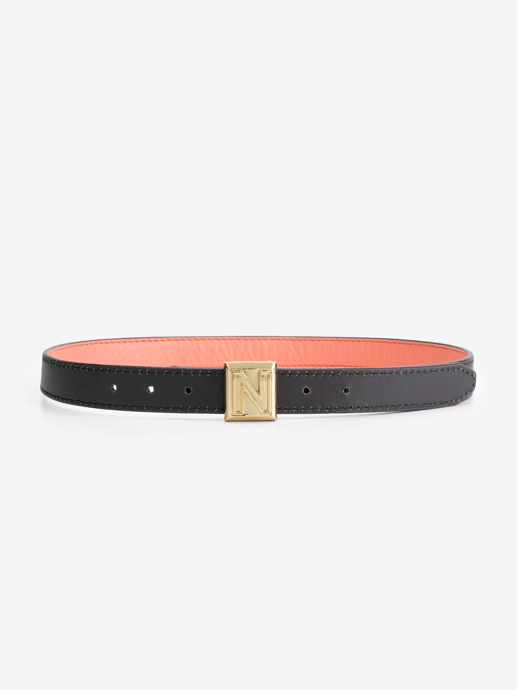 Discount NIKKIE Two-sided leather Waist belt Black