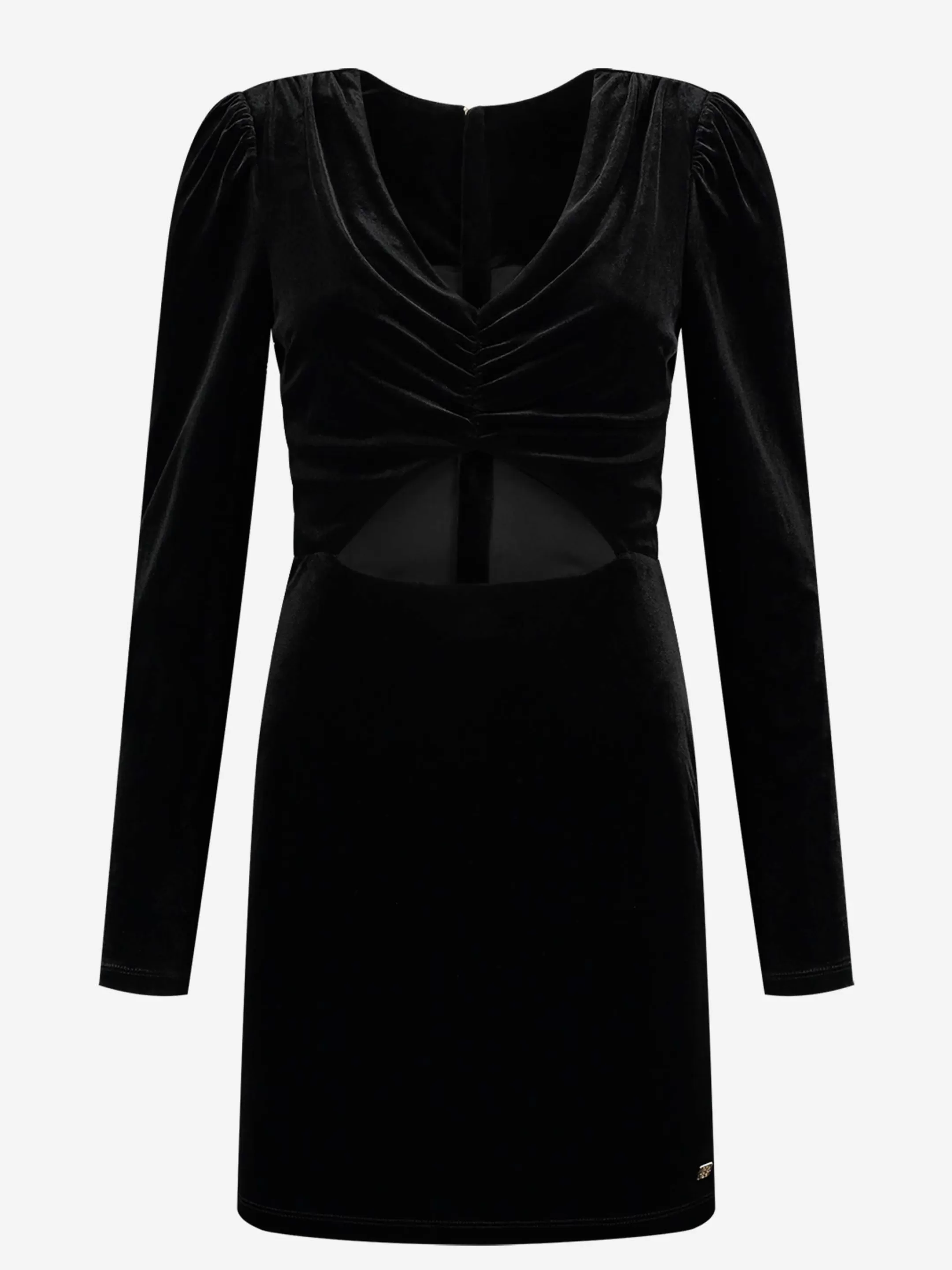 Shop NIKKIE Velvet dress with cut out Black