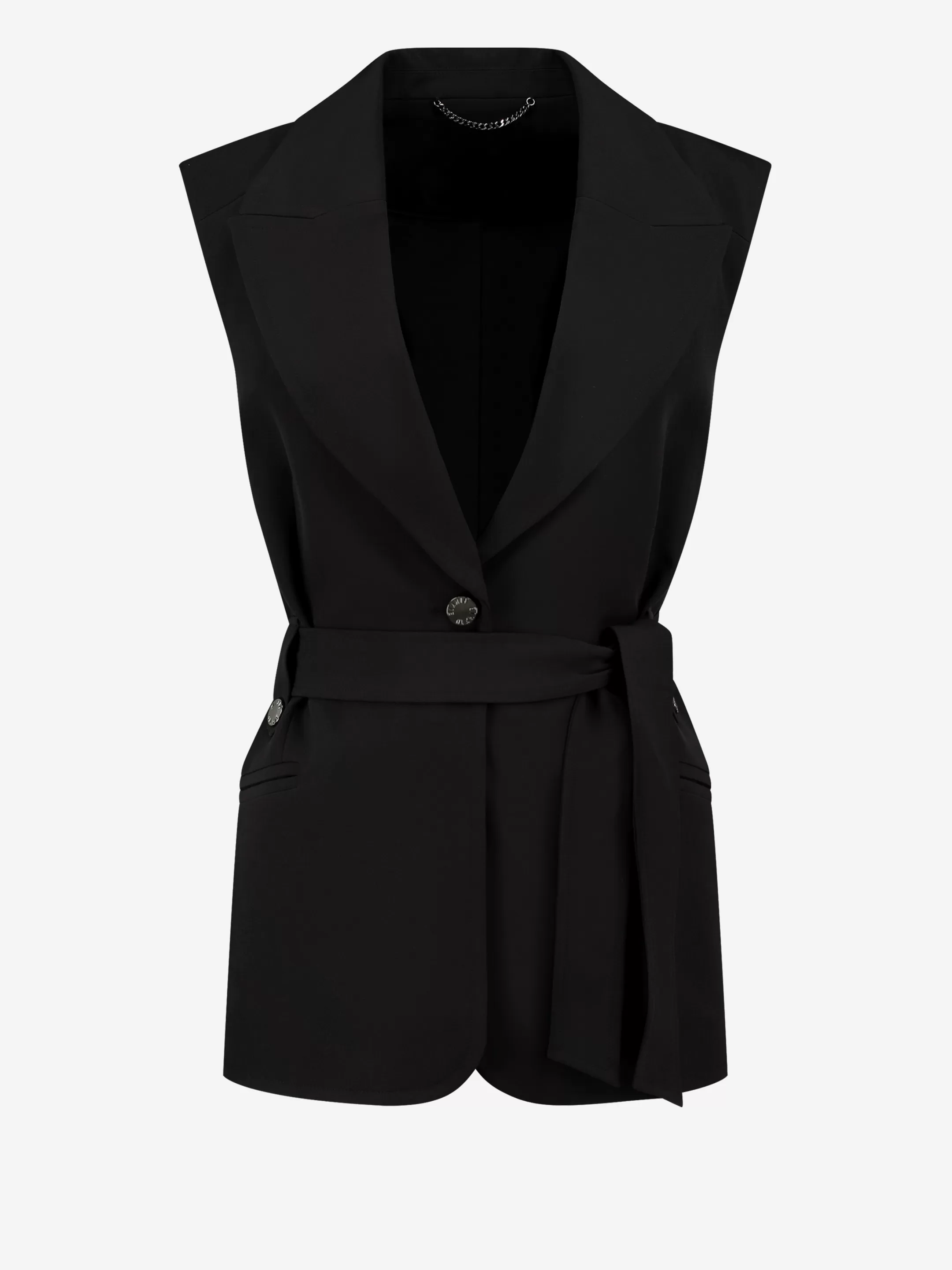 Best Sale NIKKIE Waistcoat with tie belt Black