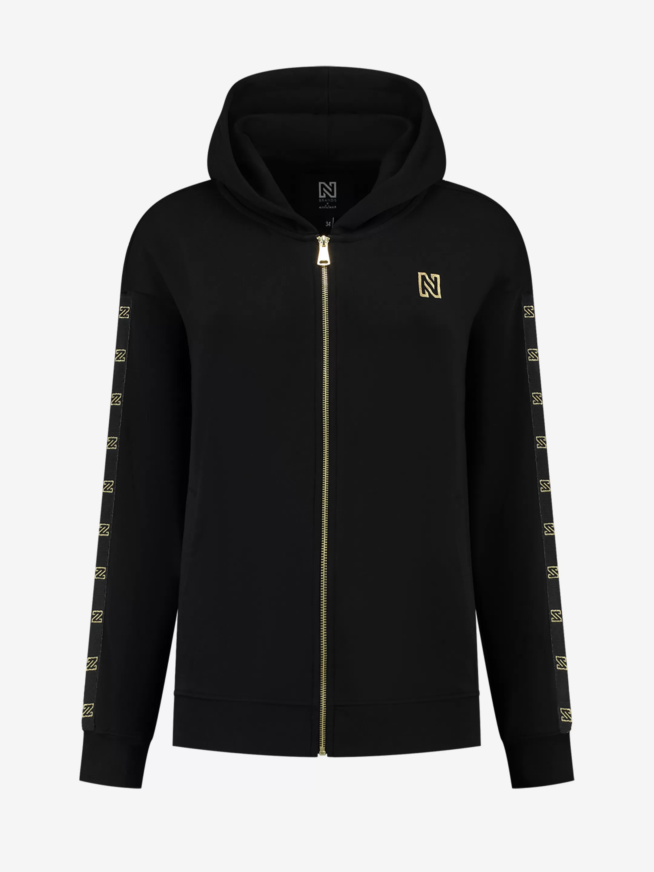 Cheap NIKKIE Zip hoodie with foil N logo Black