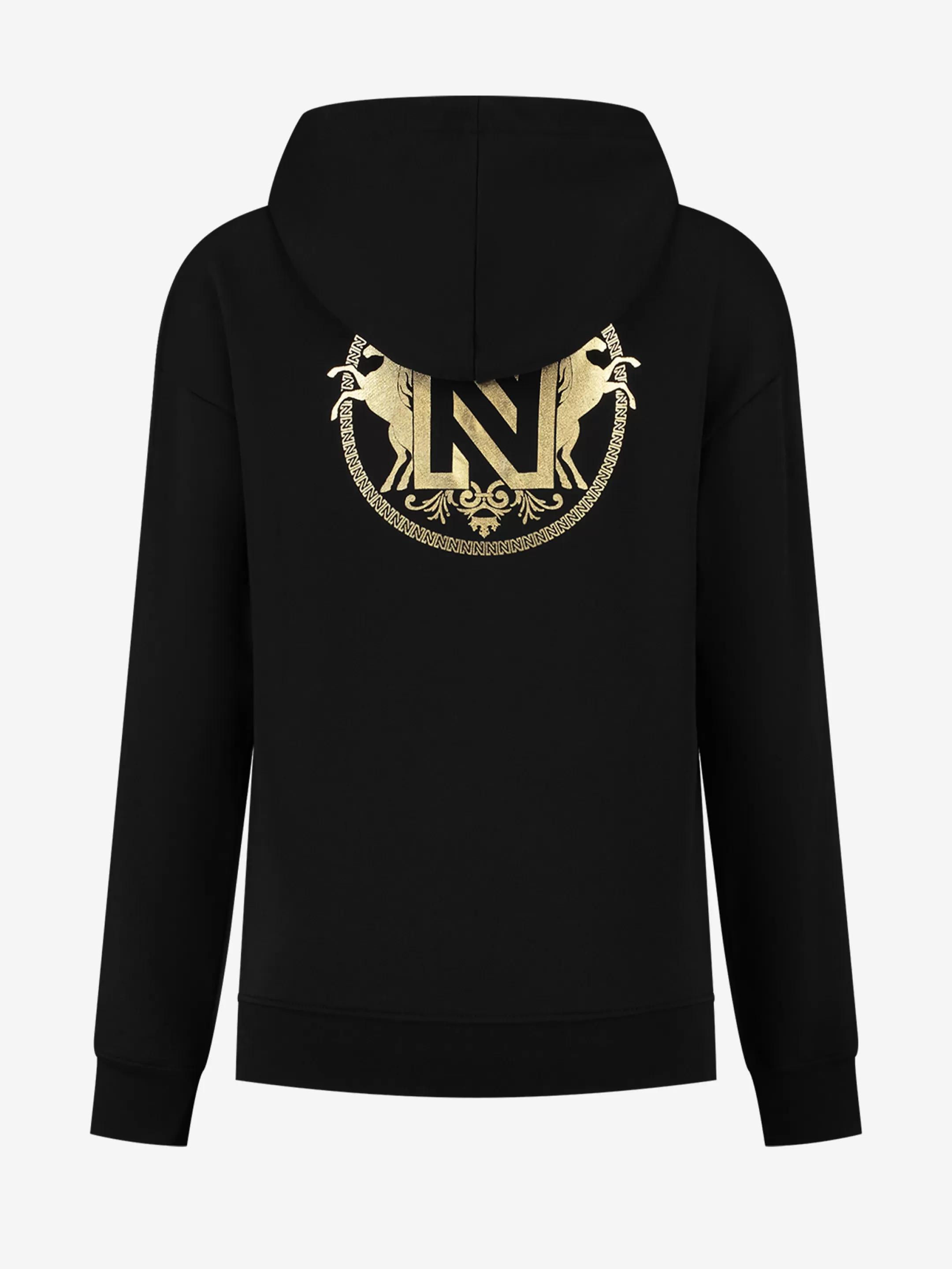 Cheap NIKKIE Zip hoodie with foil N logo Black