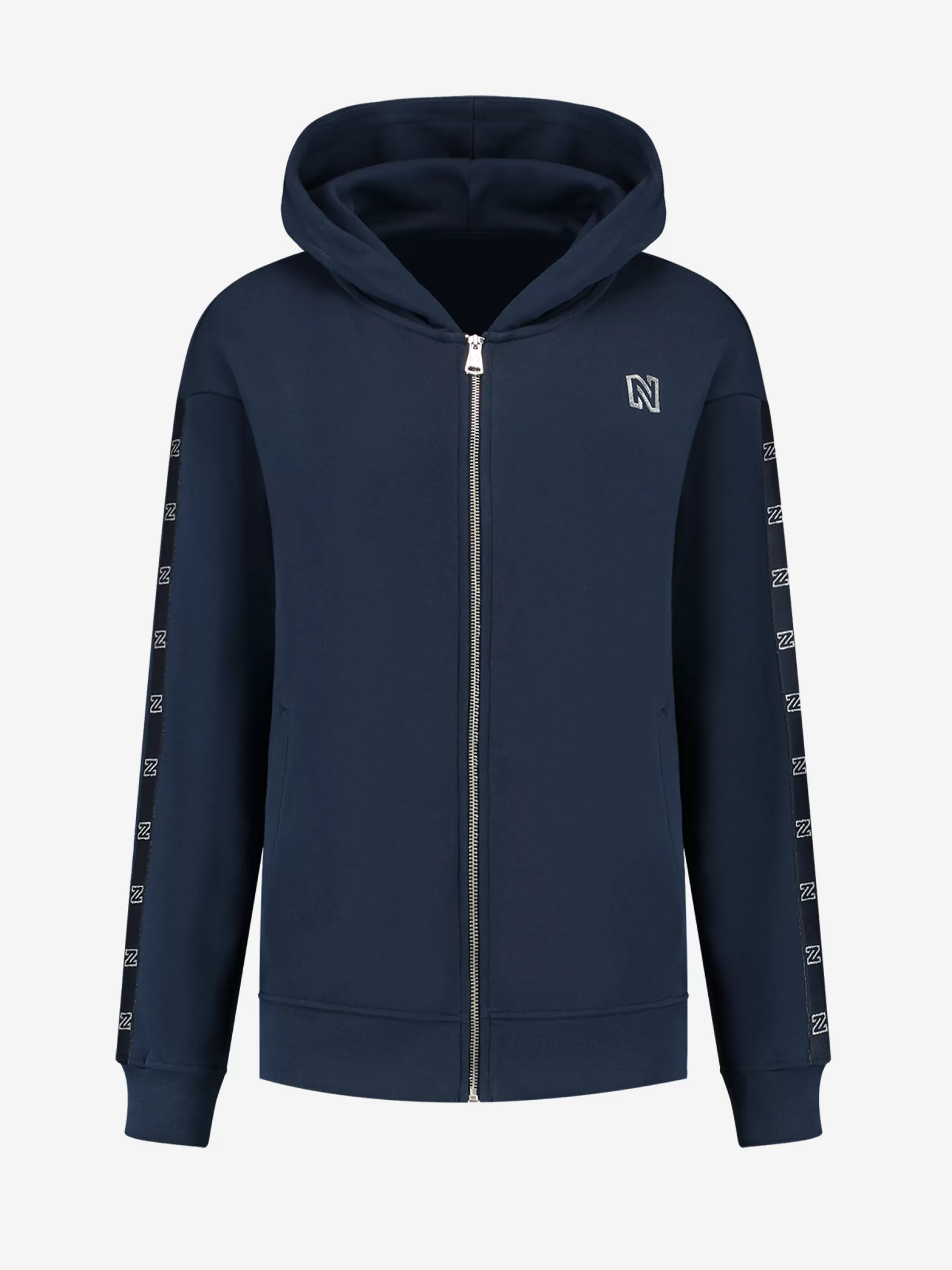 Online NIKKIE Zip hoodie with foil N logo Midnight Blue